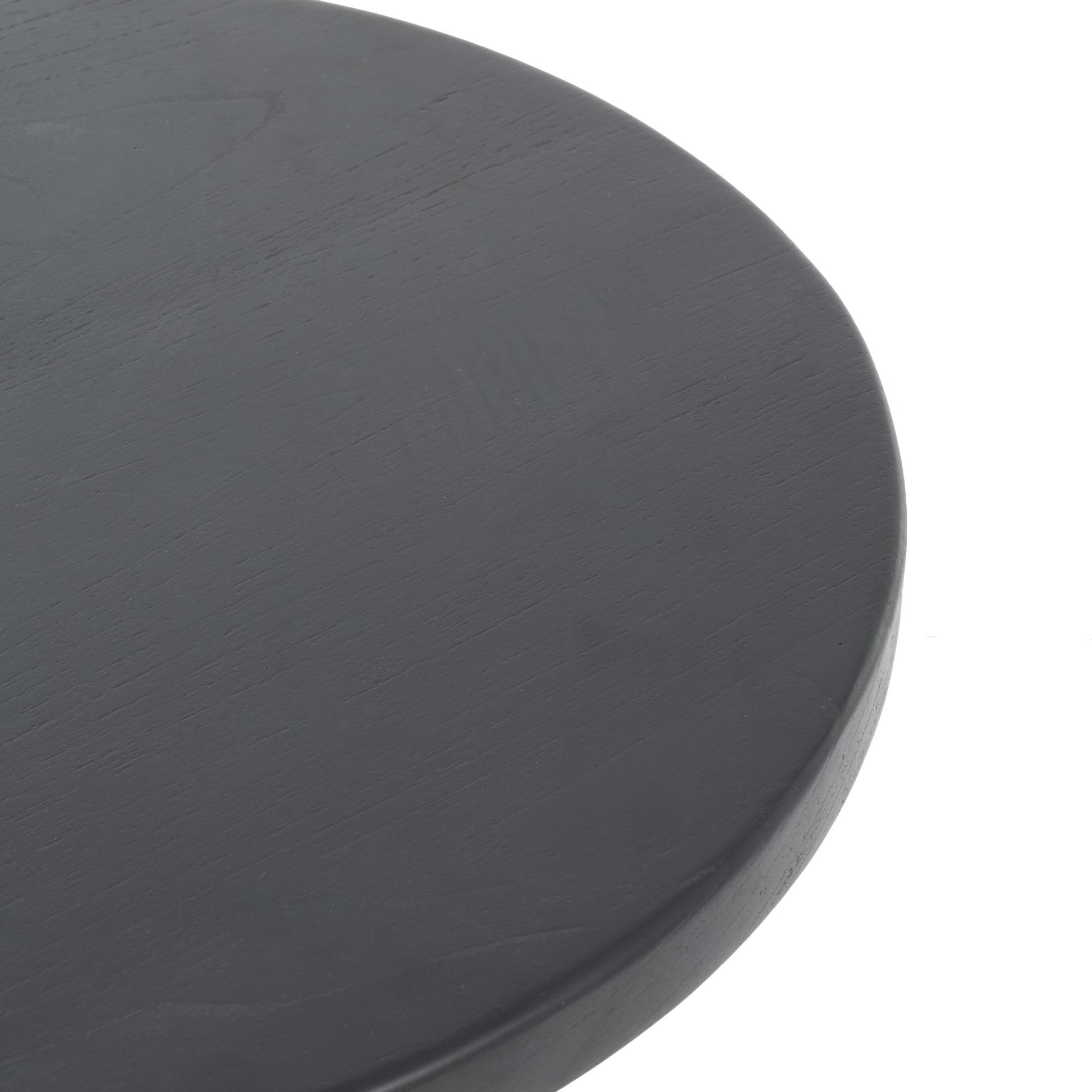 Geometric Black Wood Side End Accent Table with Ivory Marble Base