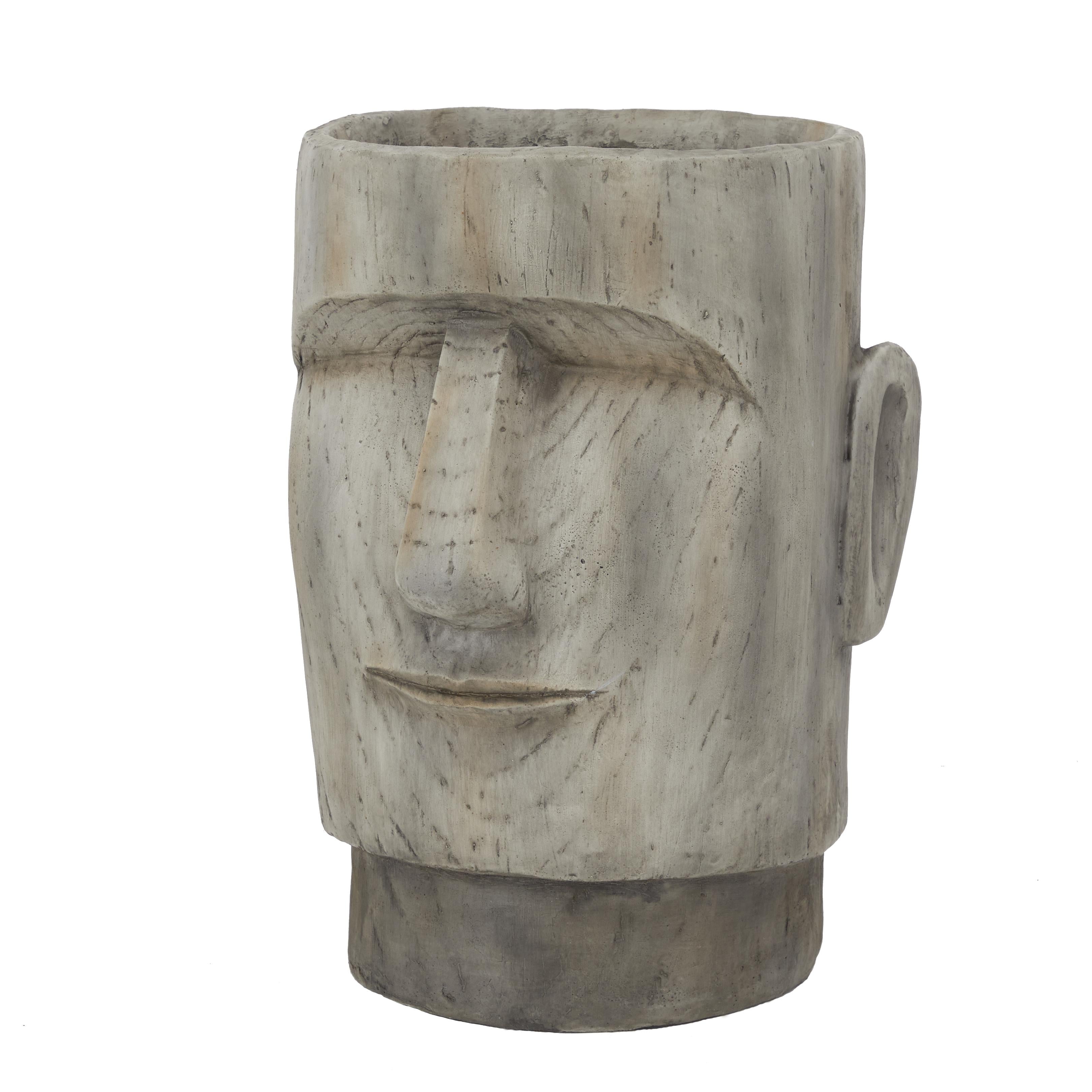 Face Magnesium Oxide Easter Island Indoor Outdoor Planter