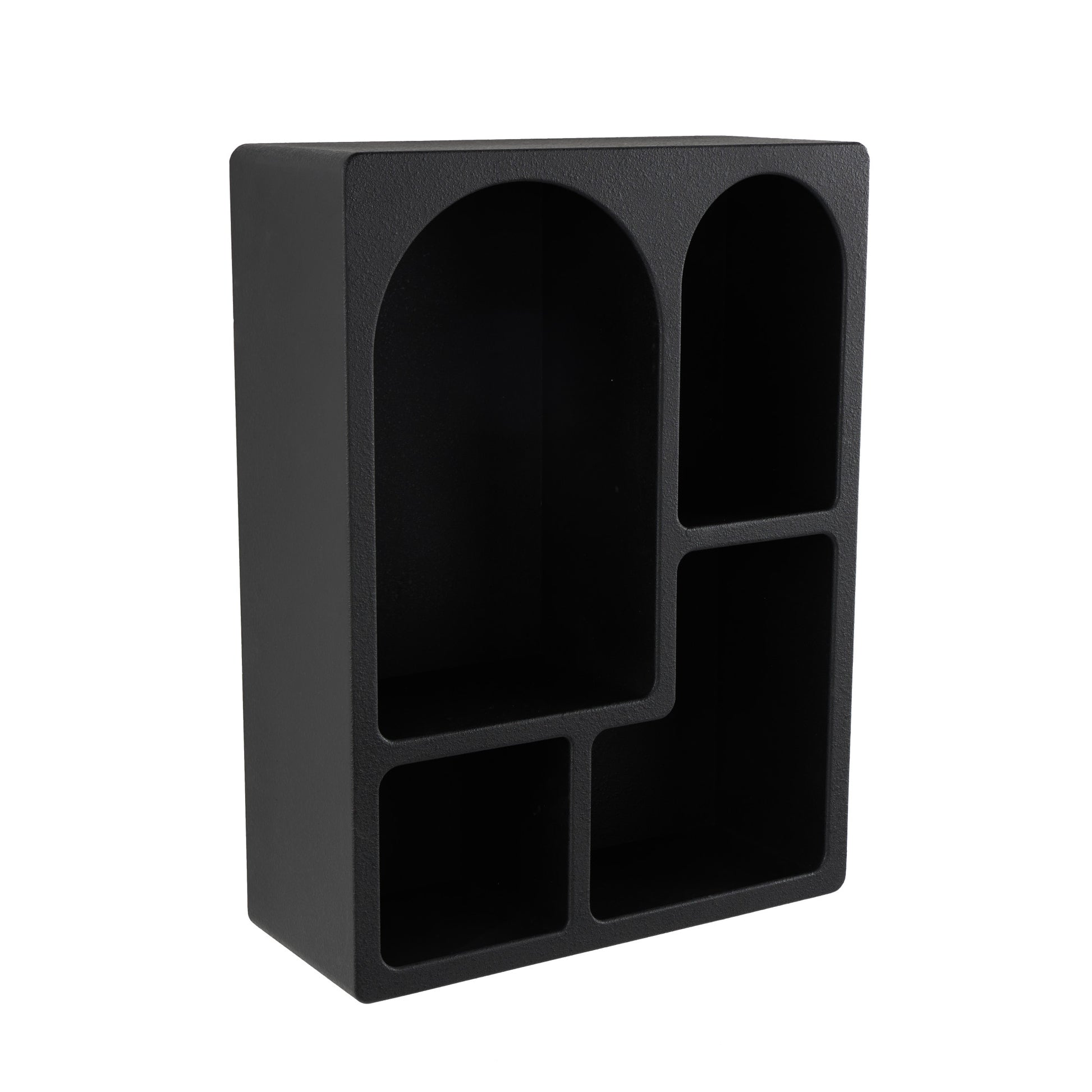 Geometric Wooden Arched 4 Shelf Room Wall Shelf with Block Shapes