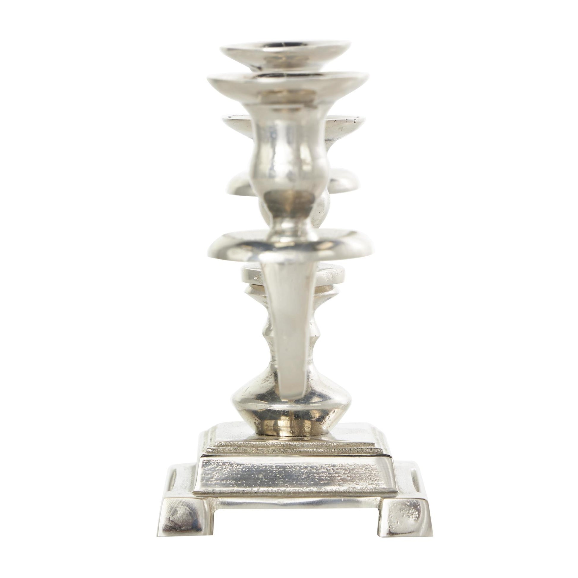 Scroll Silver Aluminum Metal Decorative Candelabra