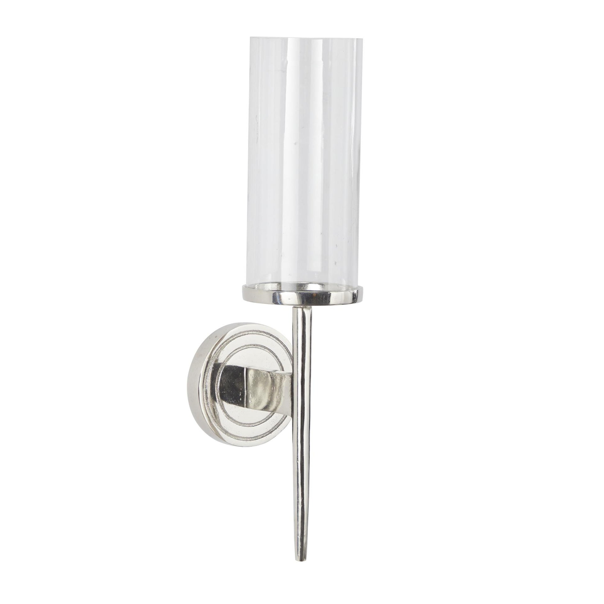 Aluminum Metal Single Candle Indoor Outdoor Wall Sconce with Glass Holder