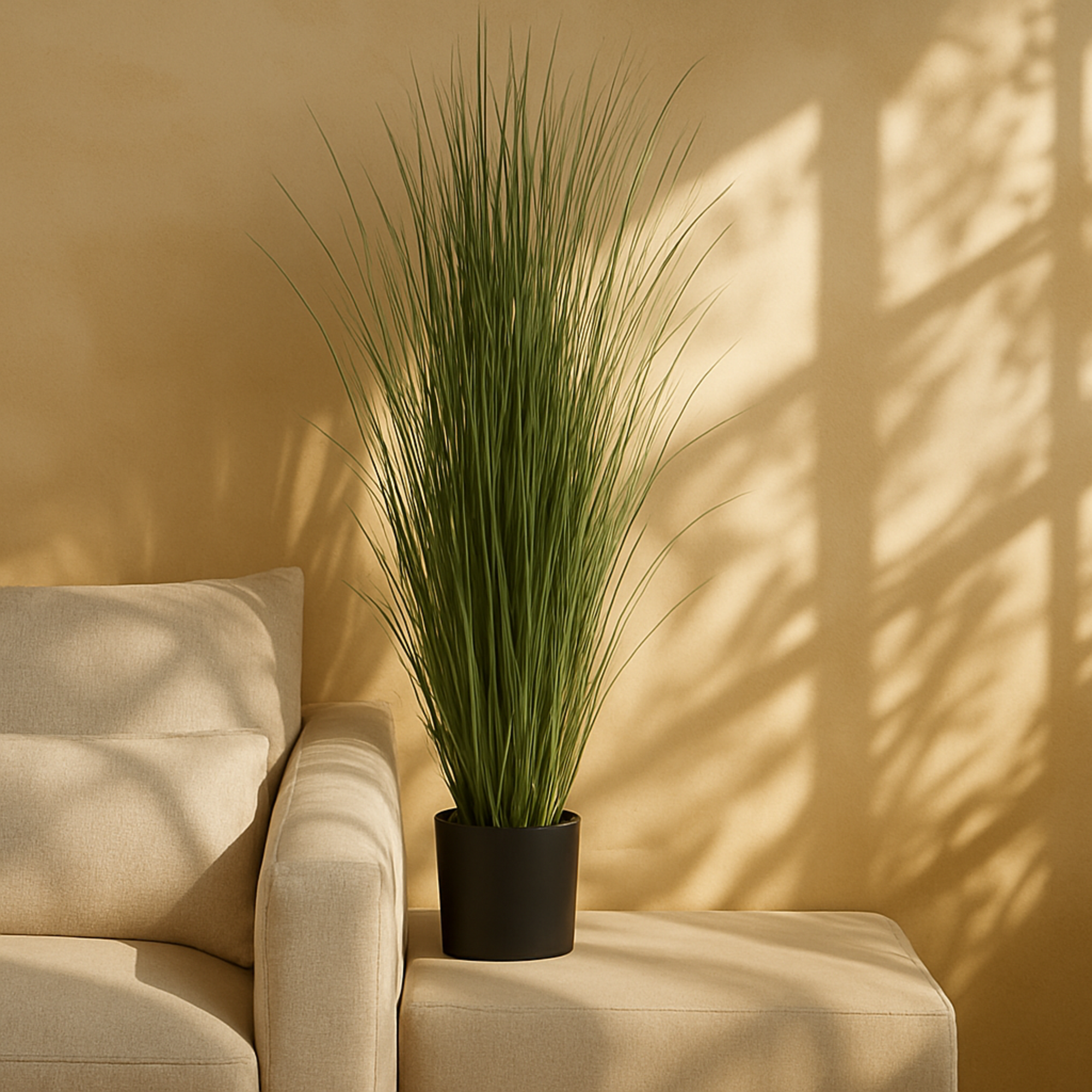 Onion Grass Green Faux Foliage Tall Indoor Outdoor Artificial Plant with Black Plastic Pot