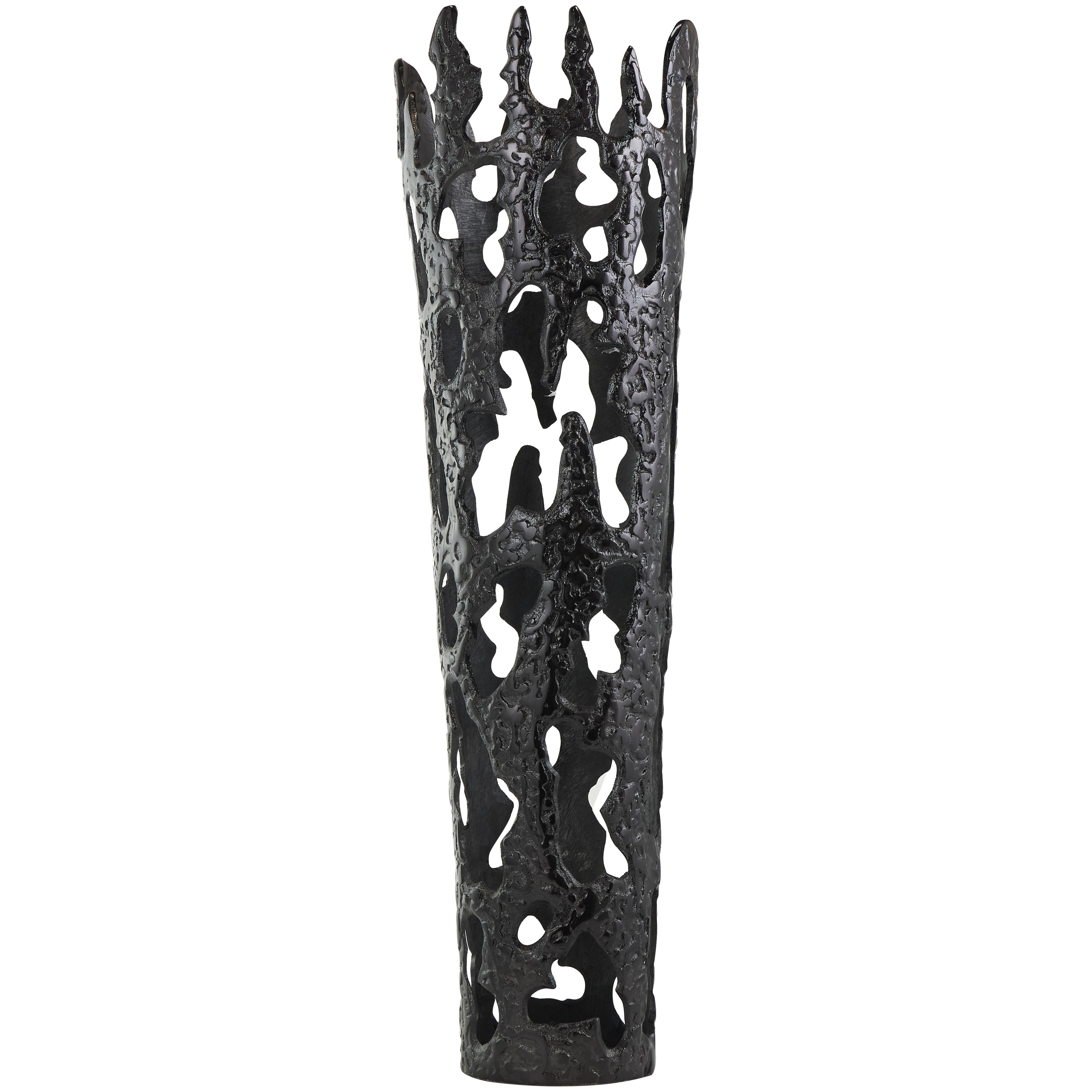 Abstract Aluminum Metal Drip Decorative Vase with Melting Designed Body