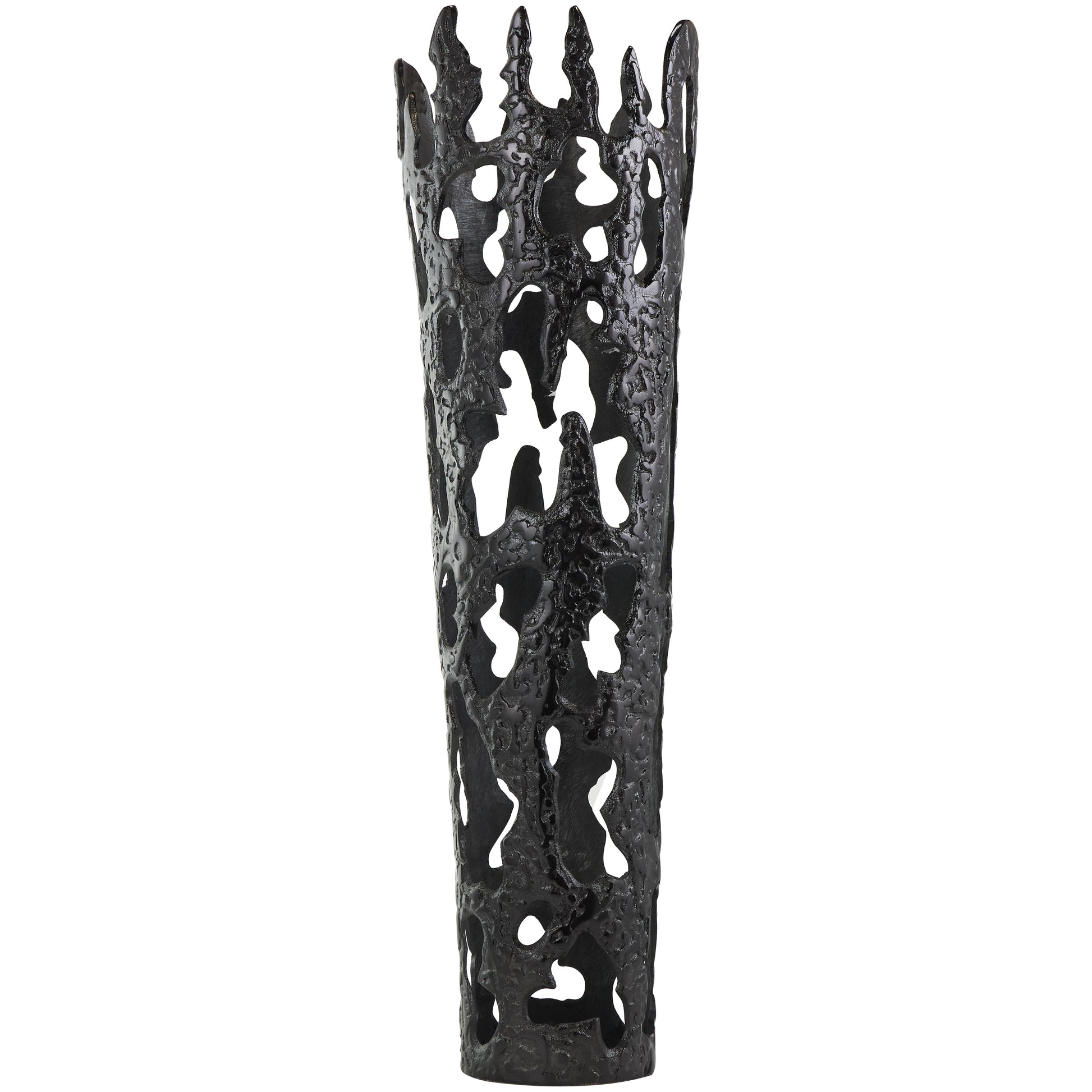 Abstract Aluminum Metal Drip Decorative Vase with Melting Designed Body