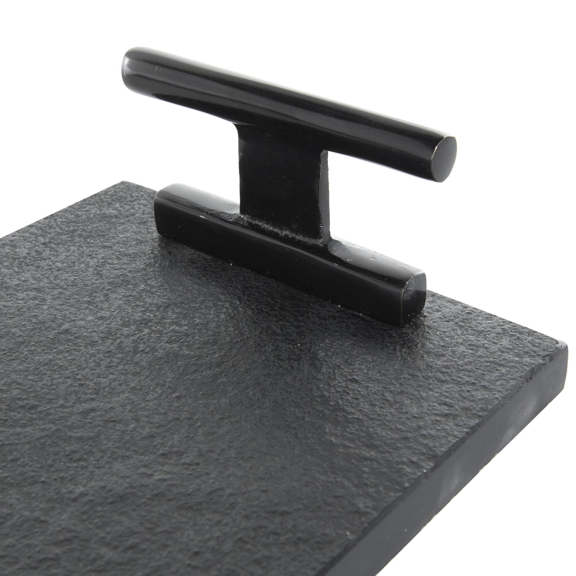Set of 2 Marble Slim Textured Living Room Decor Tray with Rod Handles Set of 2 22", 18"W
