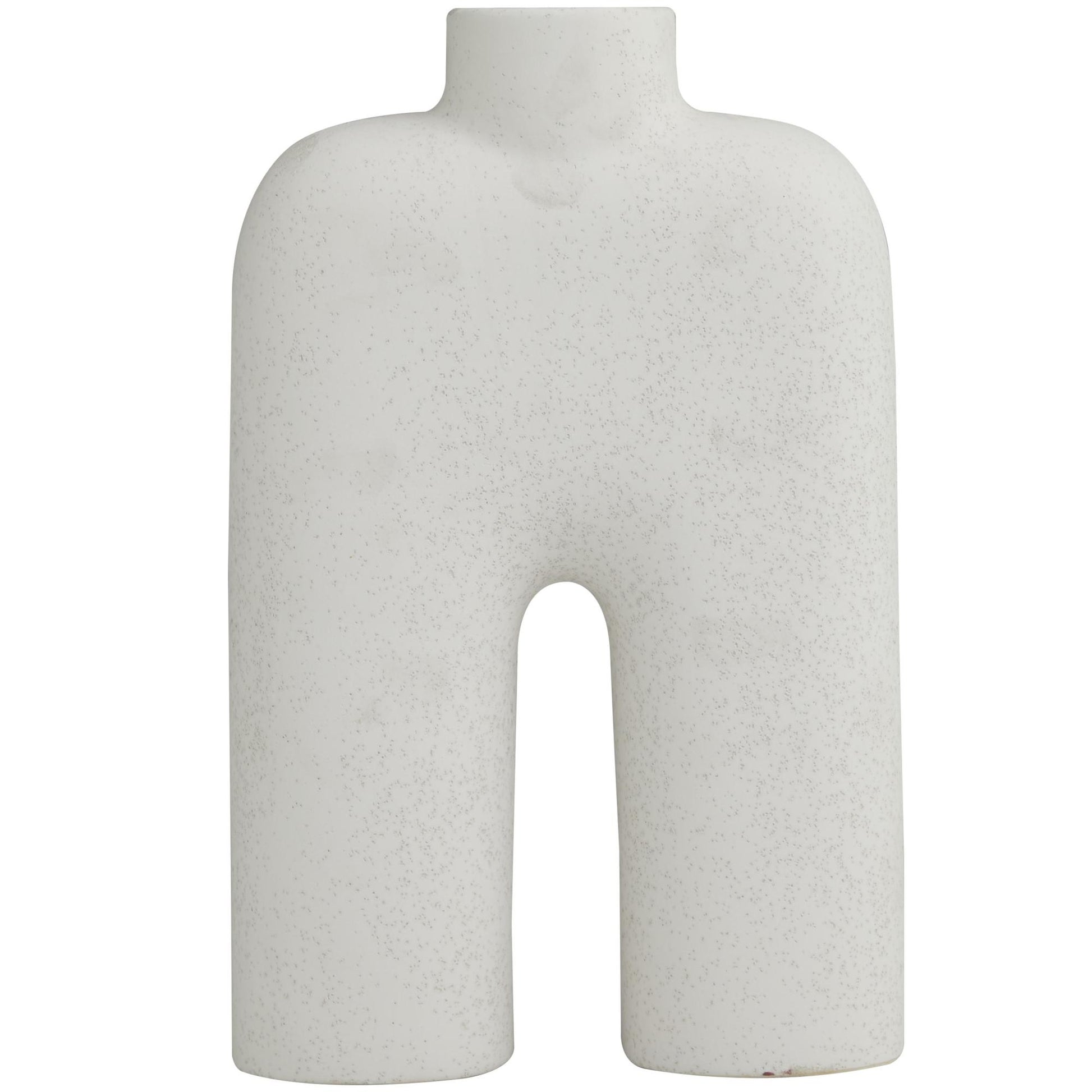 Abstract Ceramic Rounded Arched Decorative Vase with Glossy Speckled Texture
