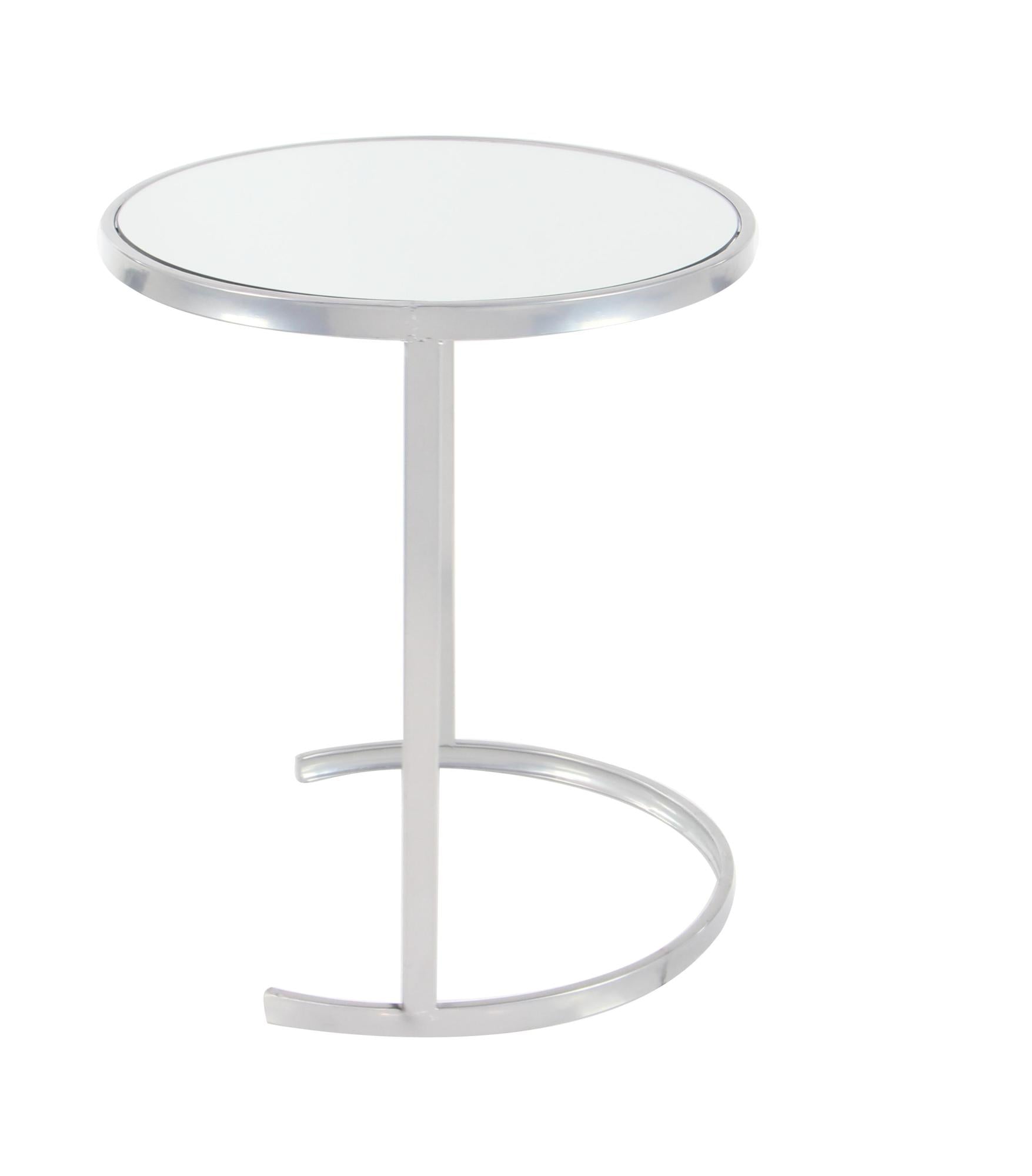 Set of 3 Metal Round Nesting Side End Accent Table with Black Glass Top