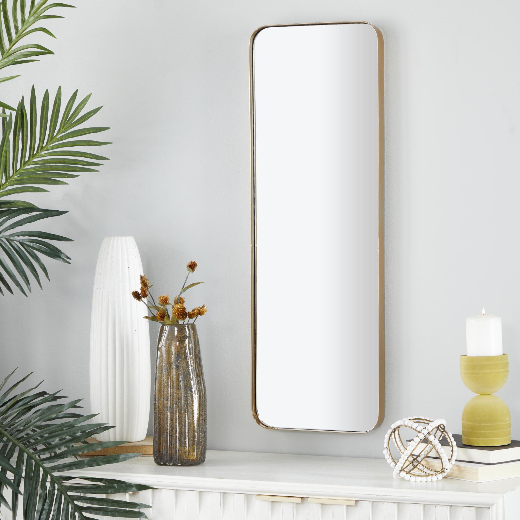 Metal Room Wall Mirror with Thin Frame 12" x 2" x 36"