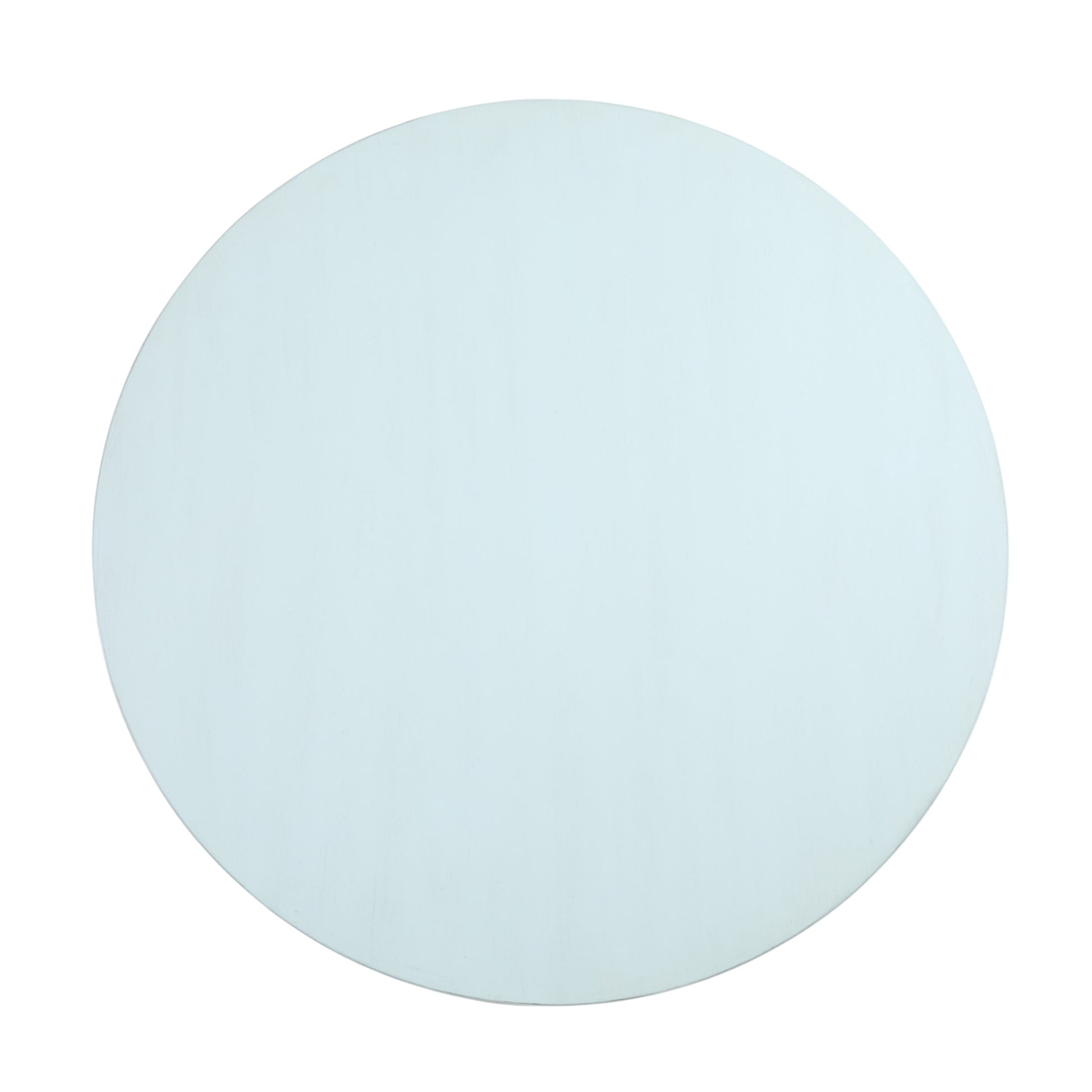 Light Blue Wood Round Kitchen Dining Table with Turned Pedestal Base and X Support