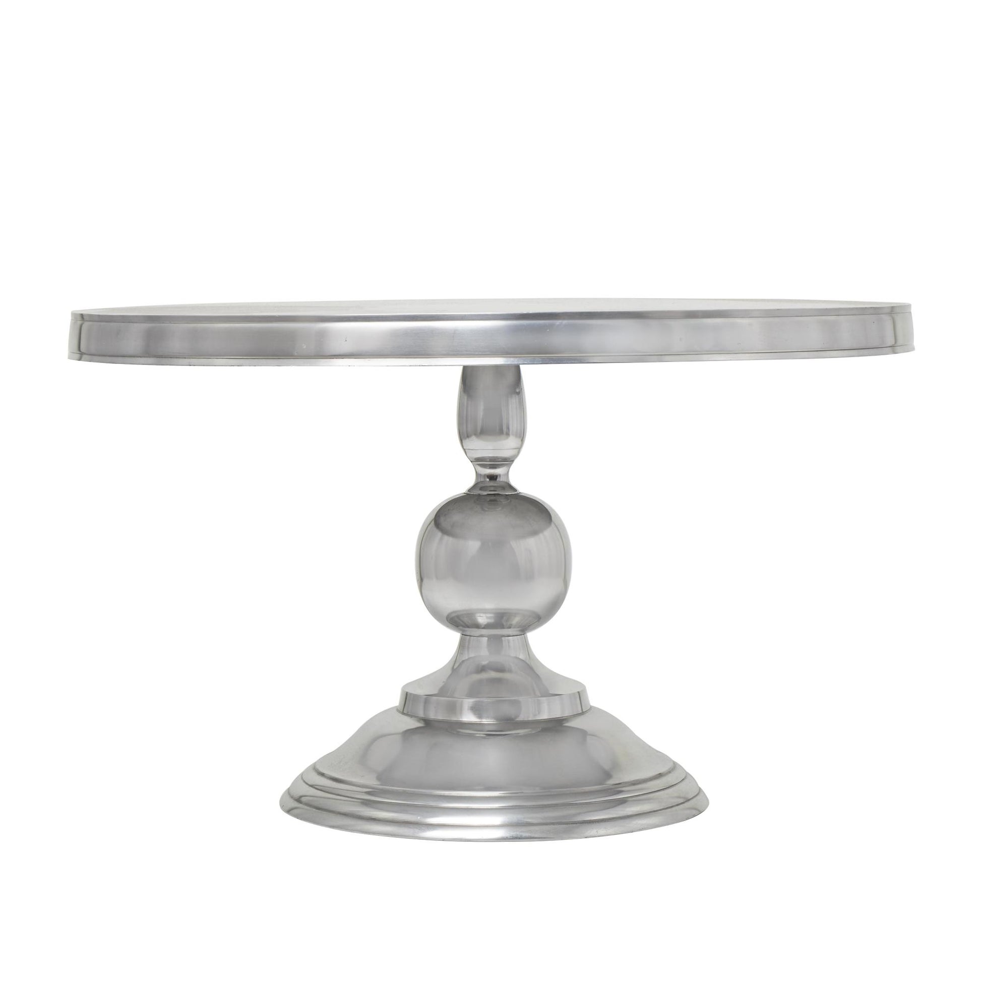 Aluminum Metal Sleek Ball Centered Base Living Room Coffee Table with Pedestal Base 30" x 30" x 19"