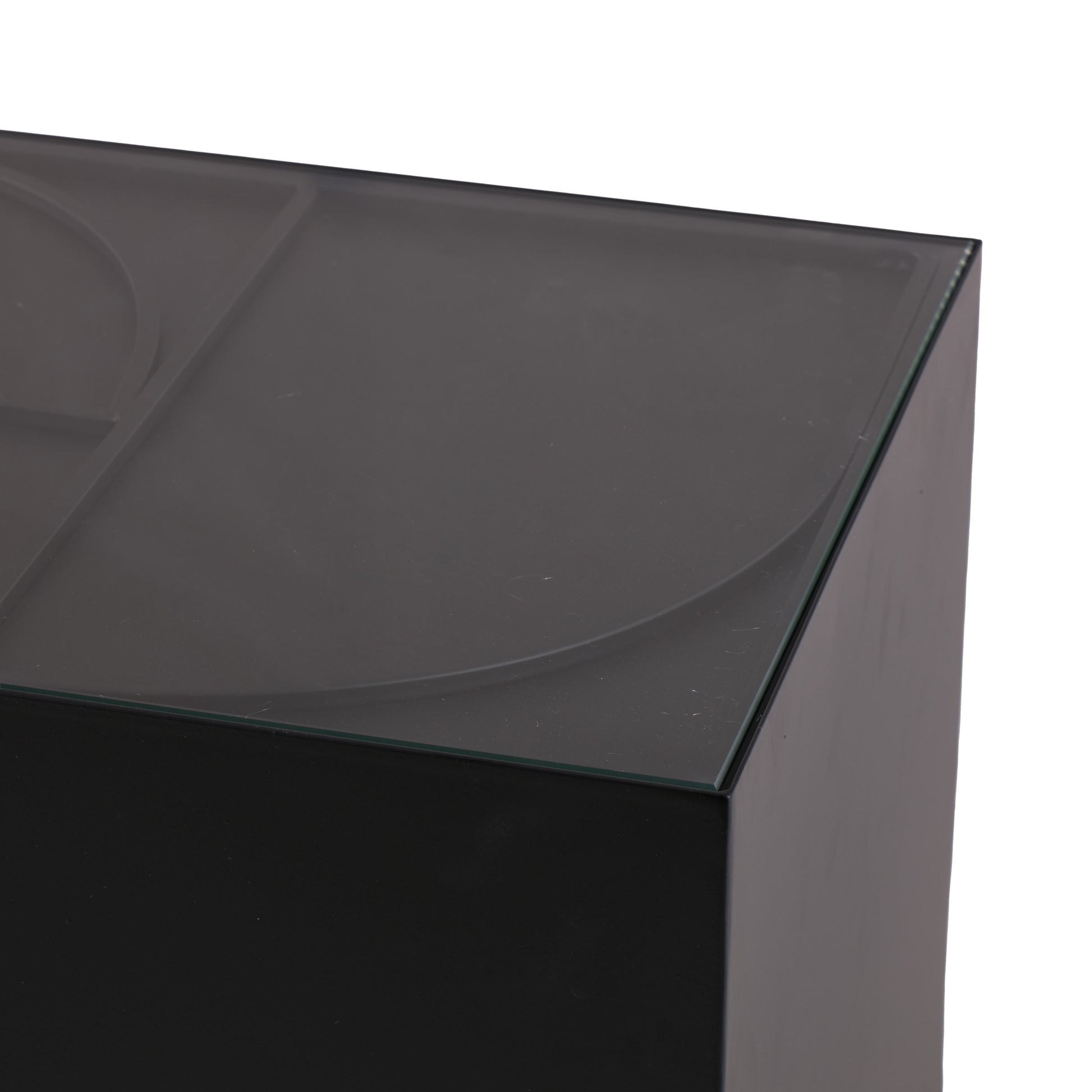 Geometric Black Metal Rectangular Living Room Console Table with Stacked Arched Table Leg