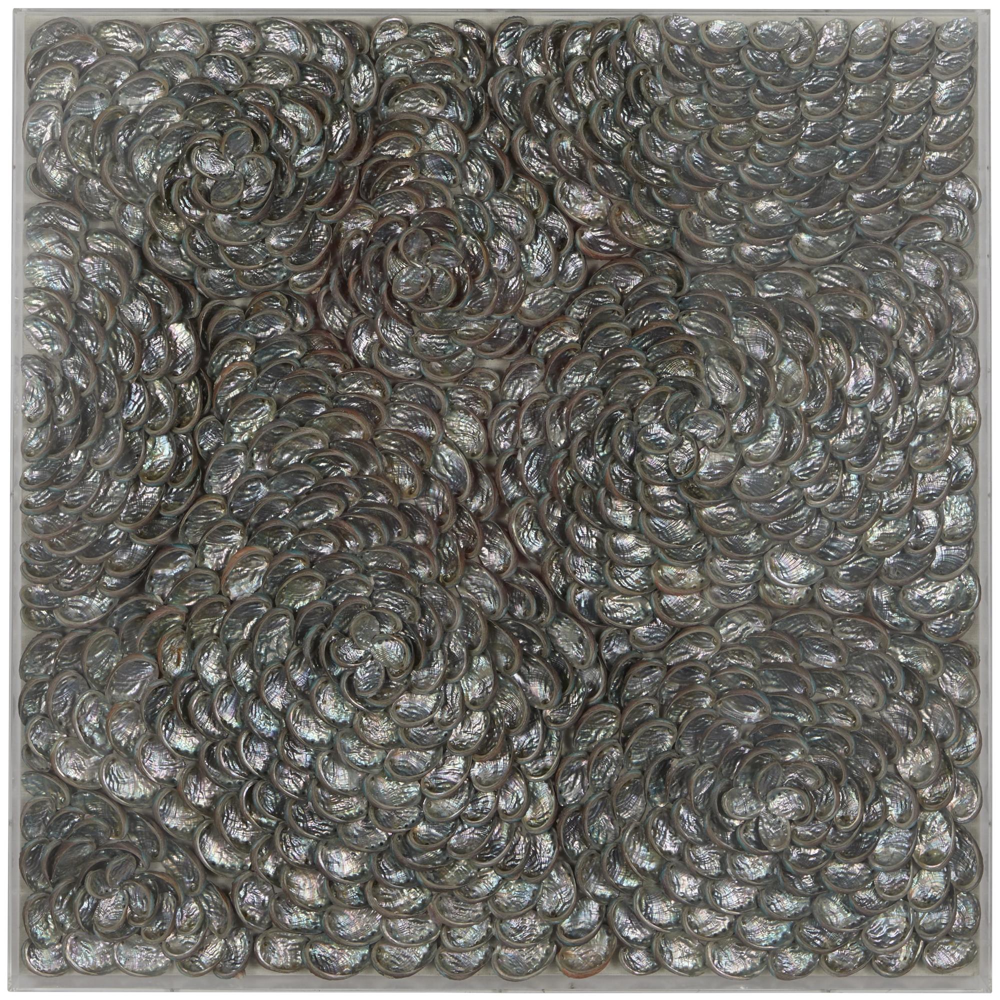 Shell Brown Acrylic Plastic Handmade 3D Layered Home Shadow Box with Iridescent Finish