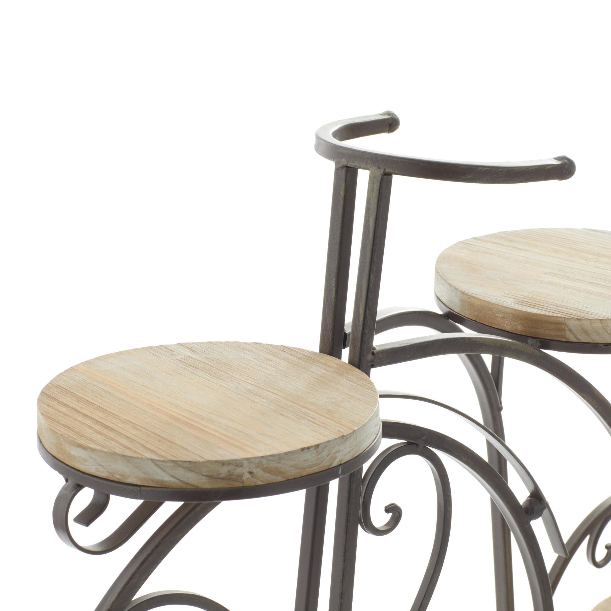 Bike Brown Metal 2 Tier Indoor Outdoor Plantstand