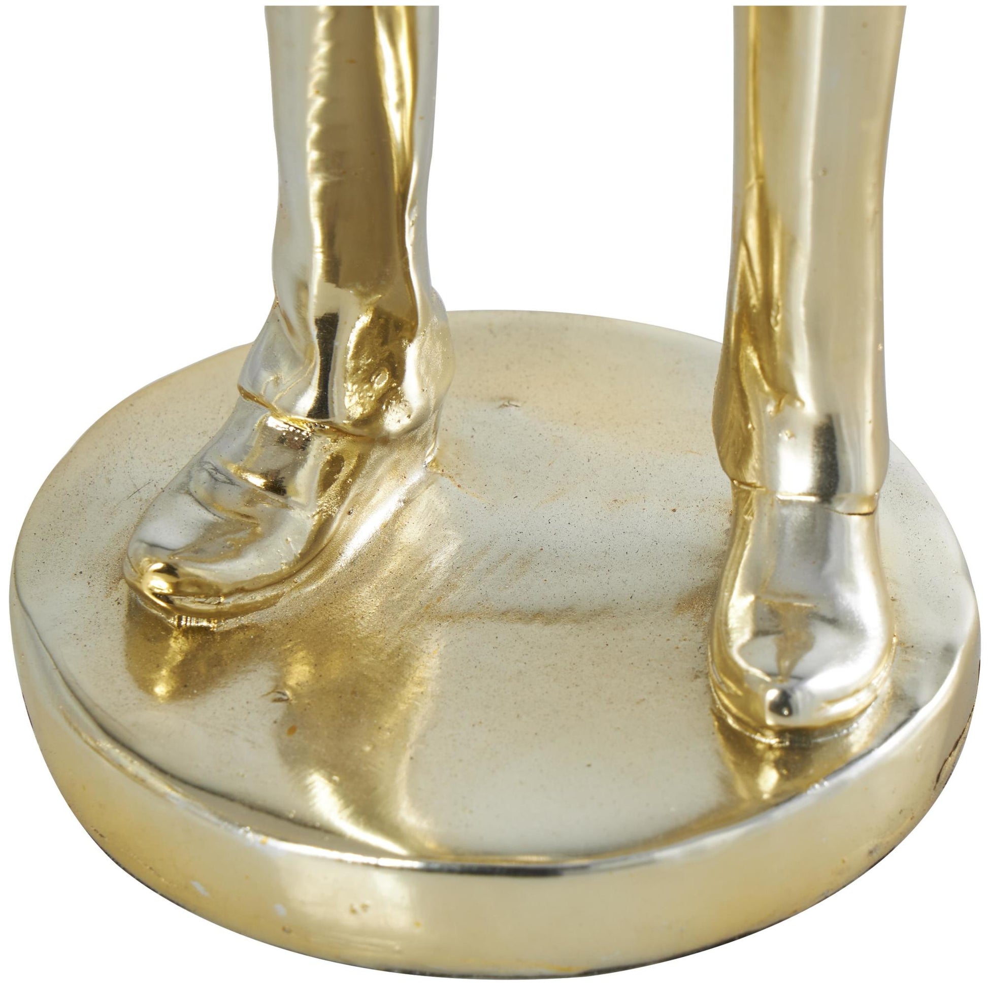 Set of 2 Musician Gold Resin Decorative Sculpture with Accordion and Saxophone