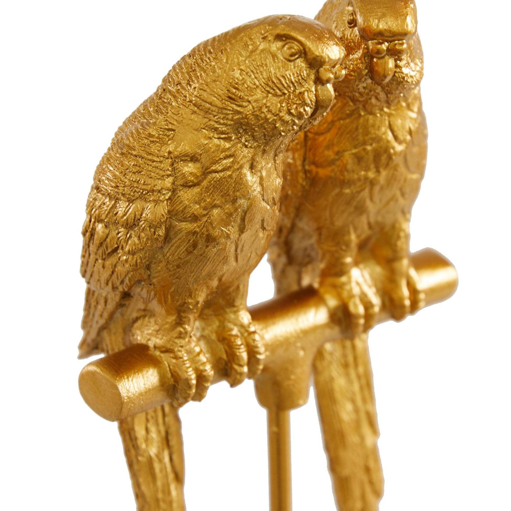 Parrot Gold Polyresin Decorative Sculpture