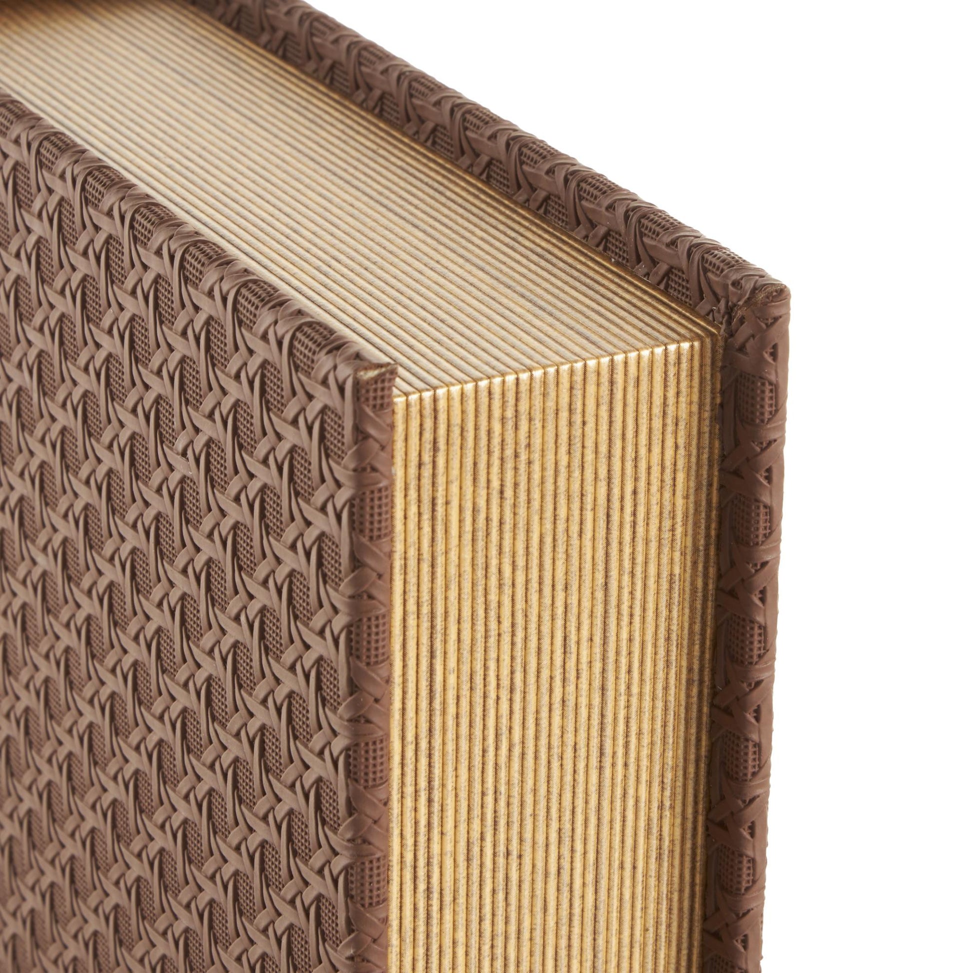 Set of 3 Faux Leather Woven Grid Faux Book Storage Decorative Box