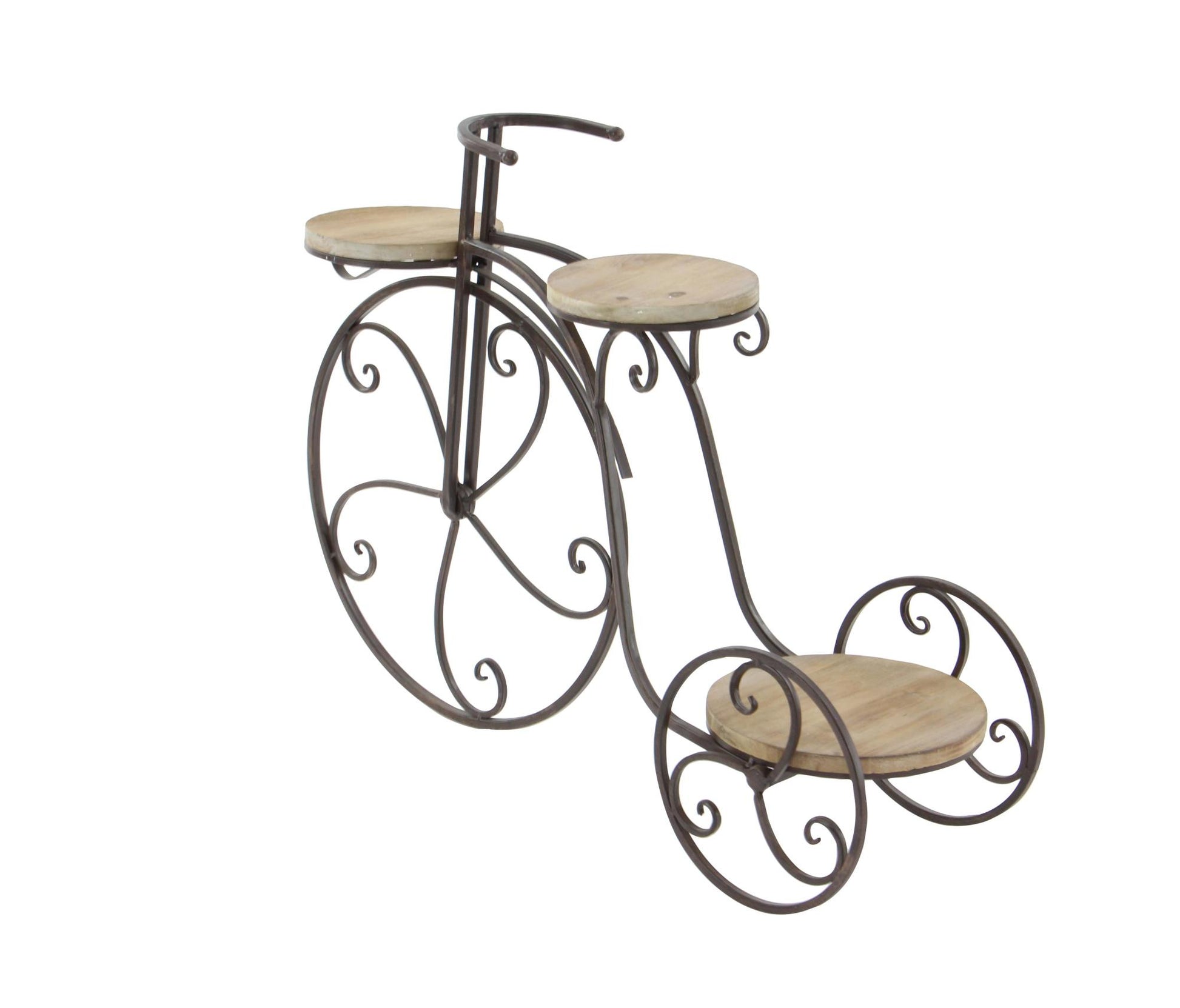Bike Brown Metal 2 Tier Indoor Outdoor Plantstand