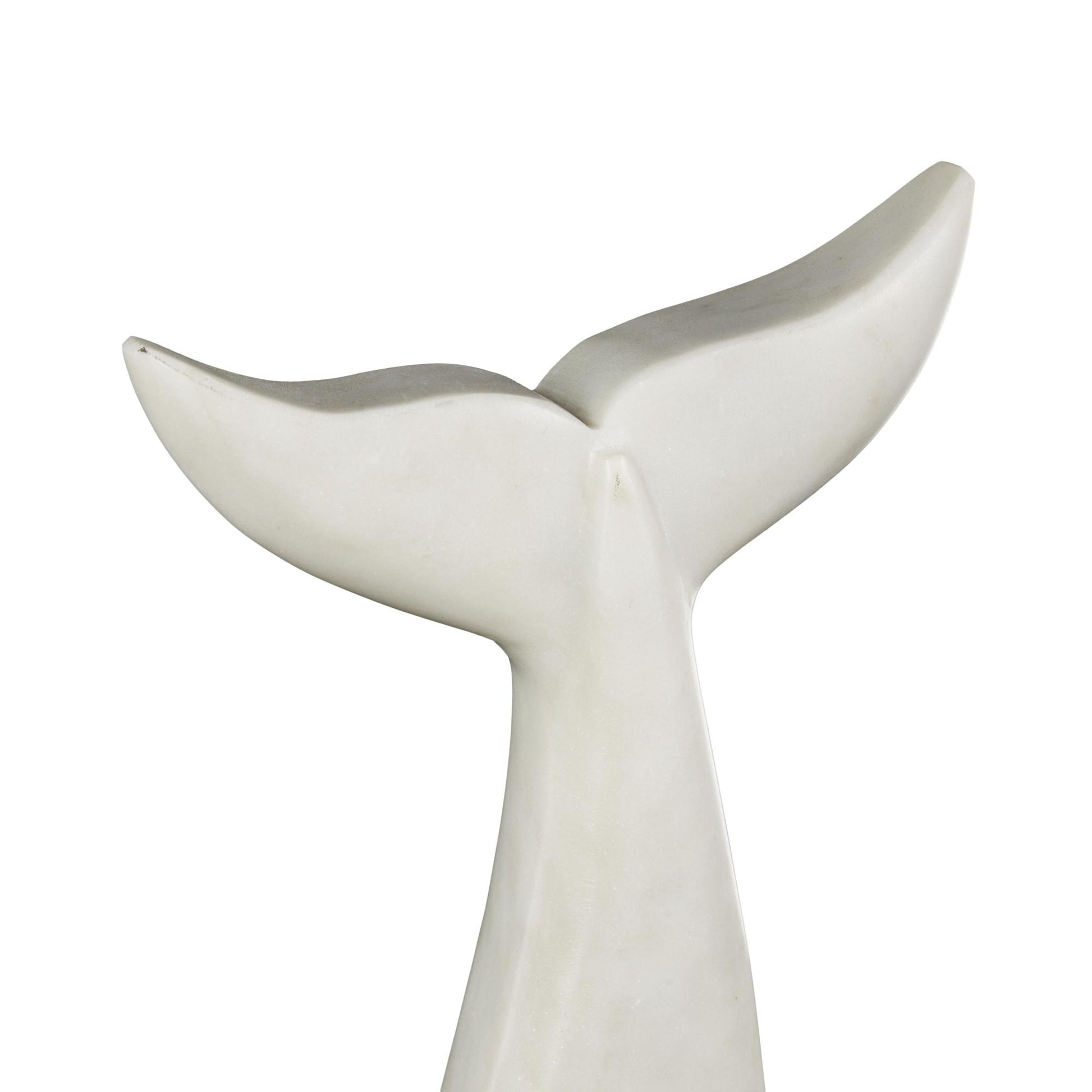 Set of 3 Whale Marble Tail Decorative Sculpture