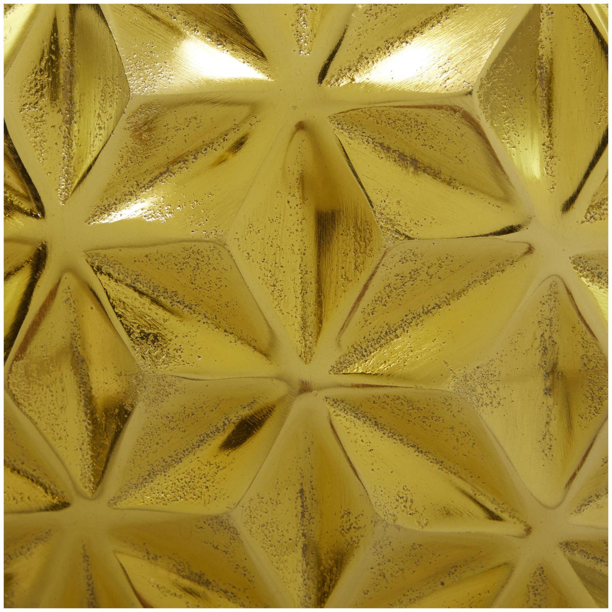 CosmoLiving by Cosmopolitan Geometric Aluminum Metal Faceted Decorative Vase