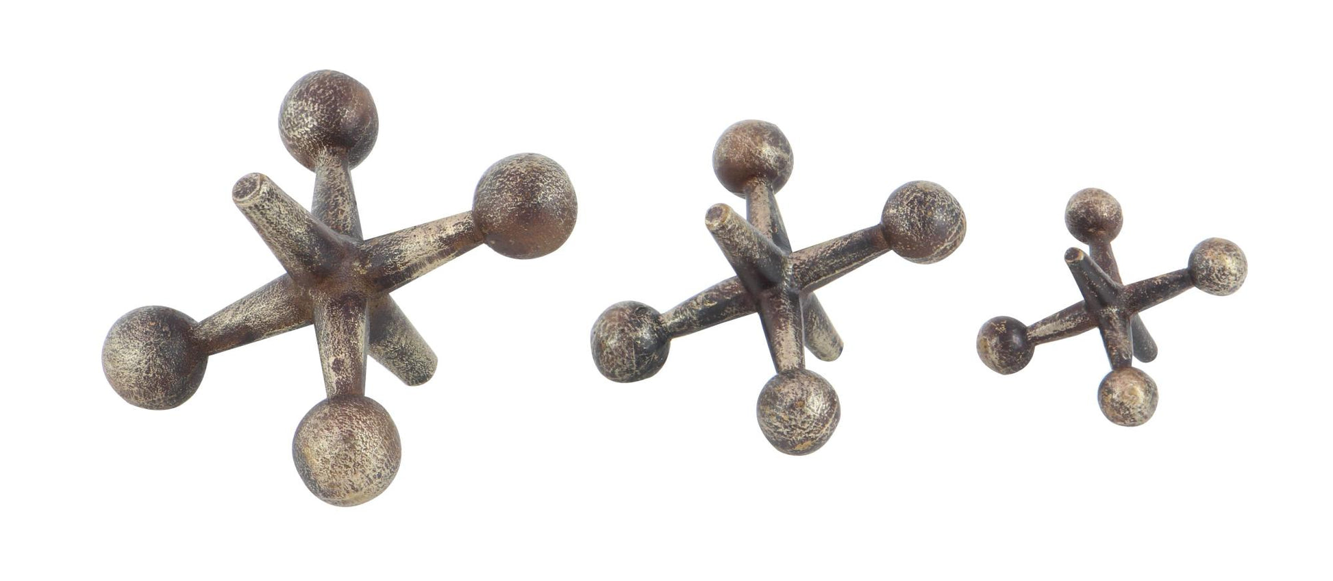 Set of 3 Jack Metal Decorative Sculpture Set of 3 5", 7", 9"W