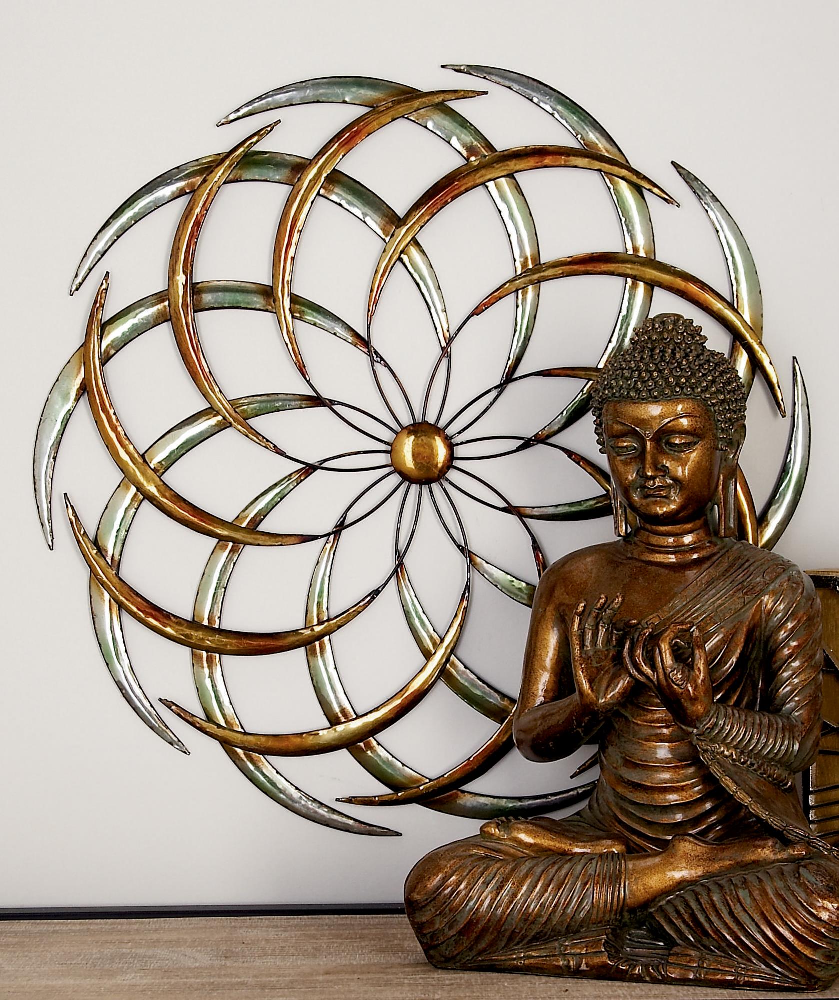 Starburst Multi Colored Metal Wind Spinner Inspired Home Wall Decor