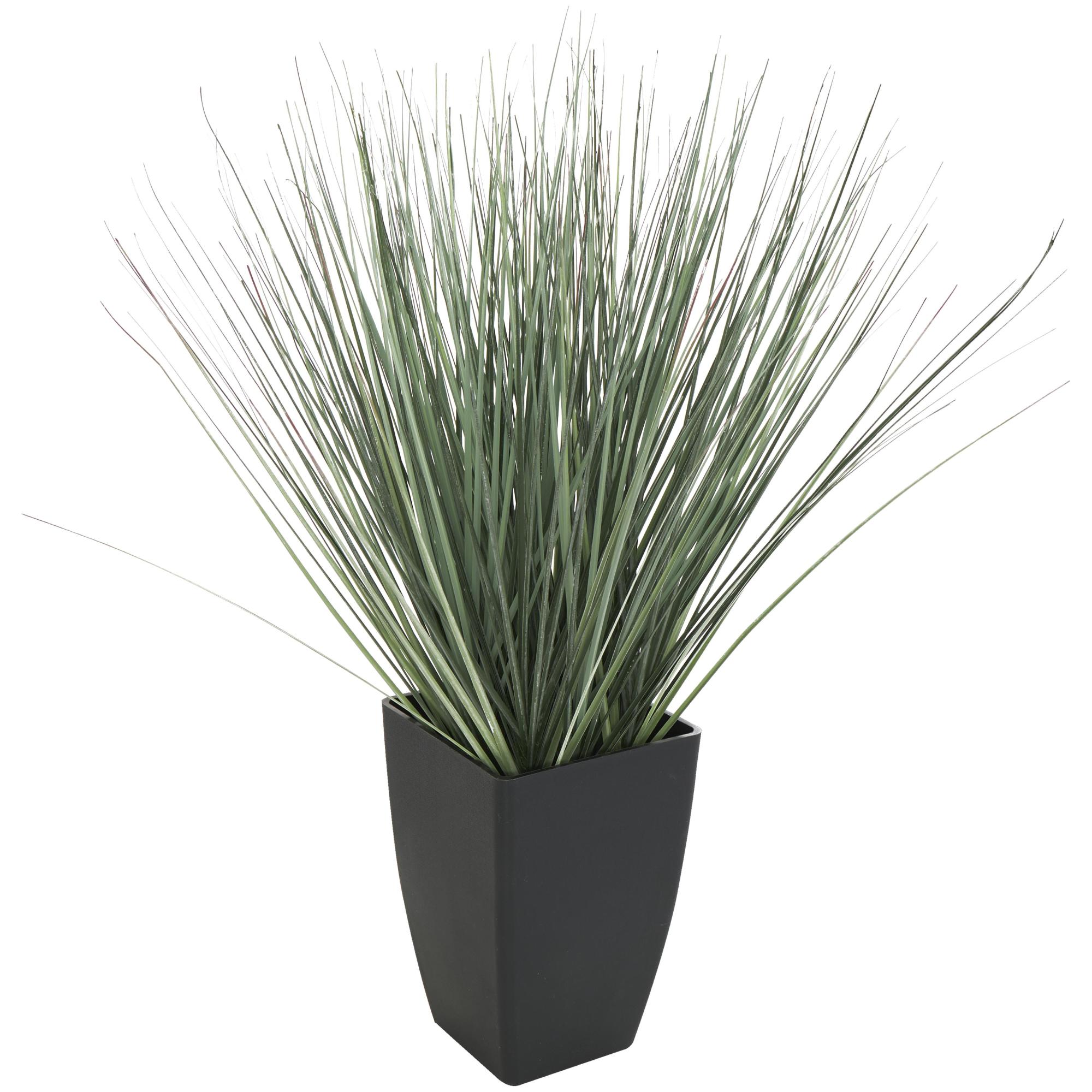 Onion Grass Green Faux Foliage Indoor Outdoor Artificial Plant with Black Plastic Pot