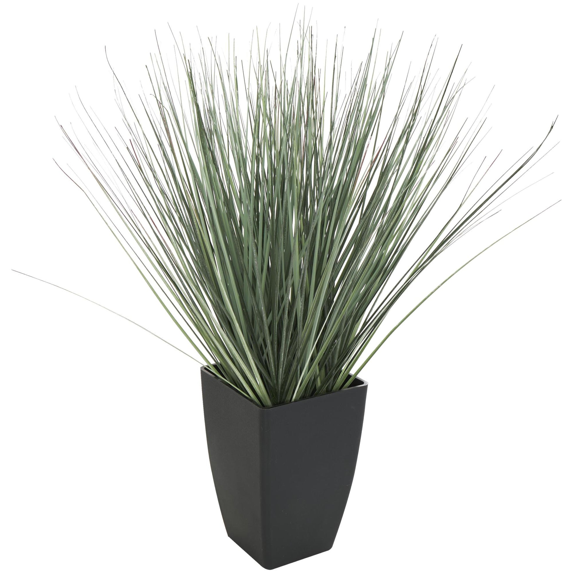Onion Grass Green Faux Foliage Indoor Outdoor Artificial Plant with Black Plastic Pot