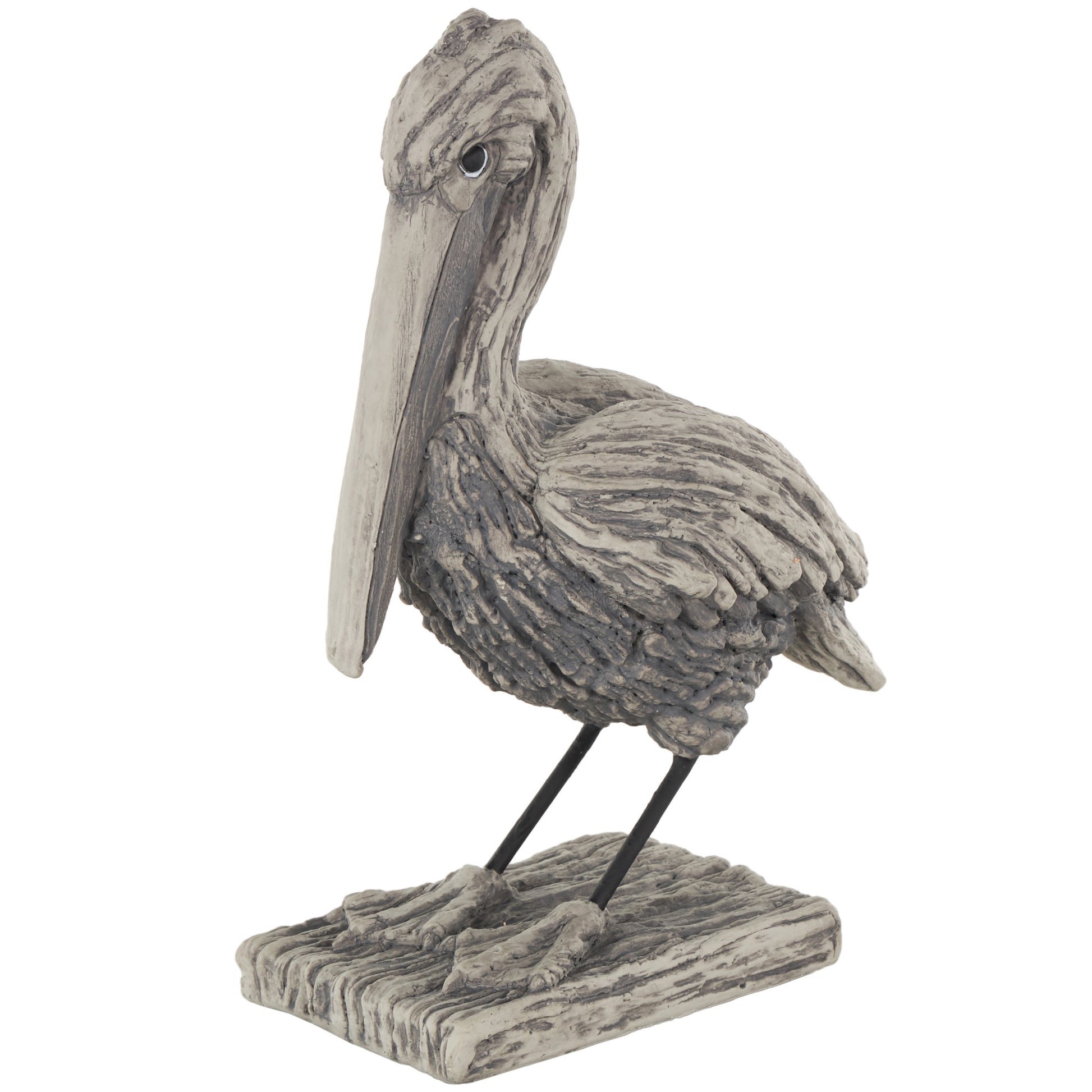 Pelican Gray Polystone Textured Decorative Sculpture