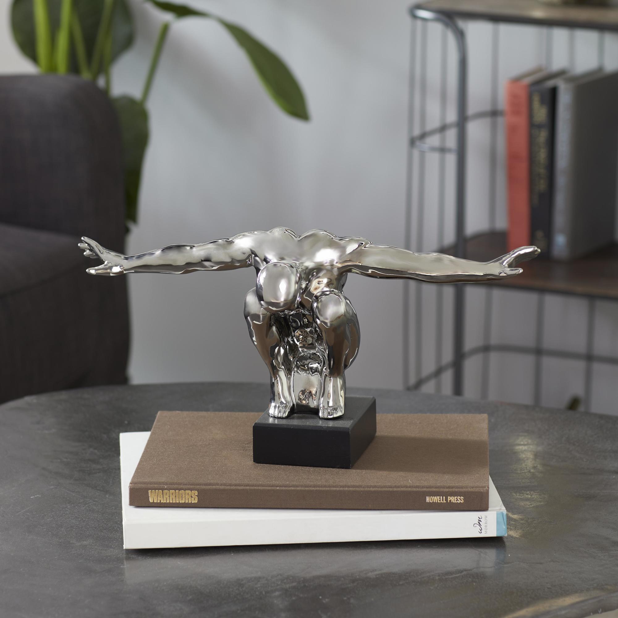 Diver Silver Porcelain Ceramic Decorative Sculpture