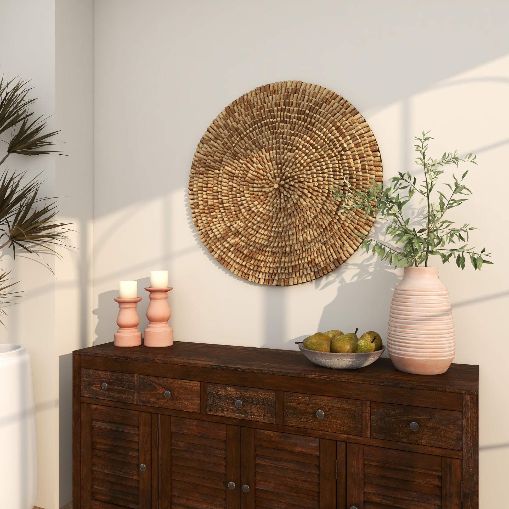 Starburst Brown Driftwood Handmade Layered Stick Home Wall Decor