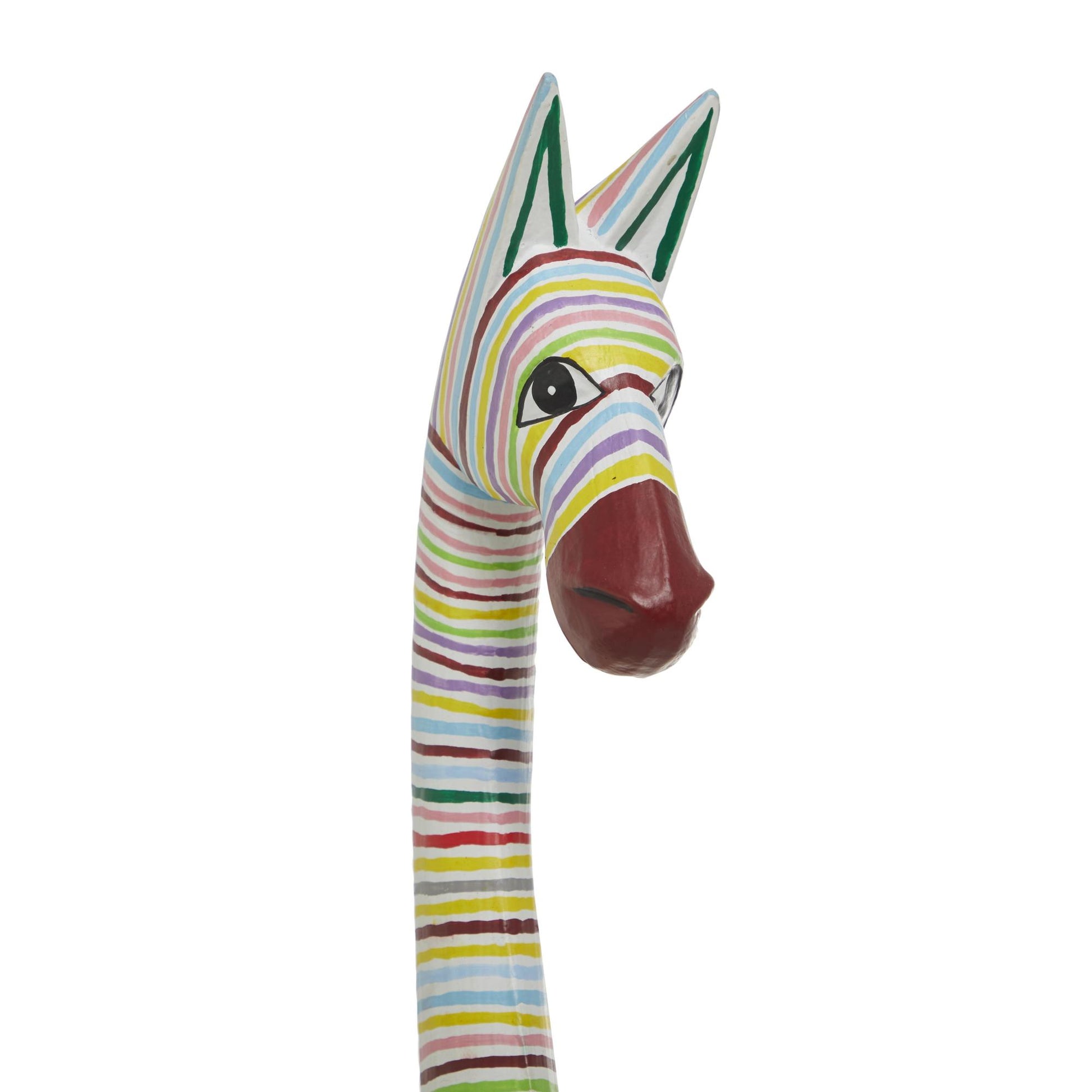 Zebra Multi Colored Wood Handmade Decorative Sculpture