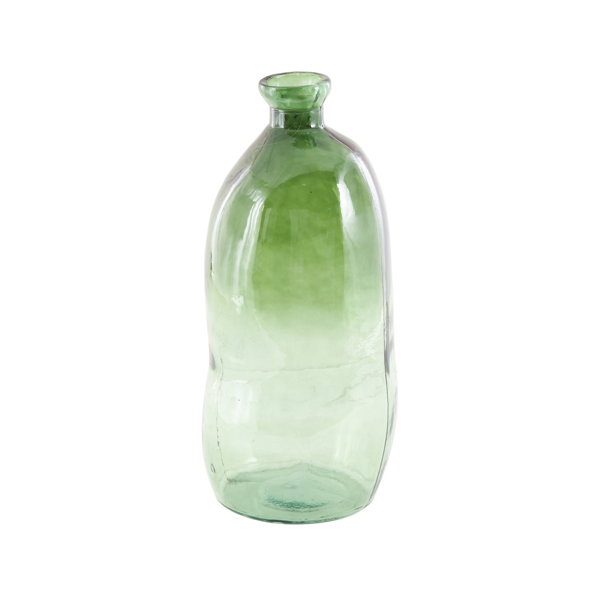 Abstract Recycled Glass Handmade Spanish Bottleneck Decorative Vase
