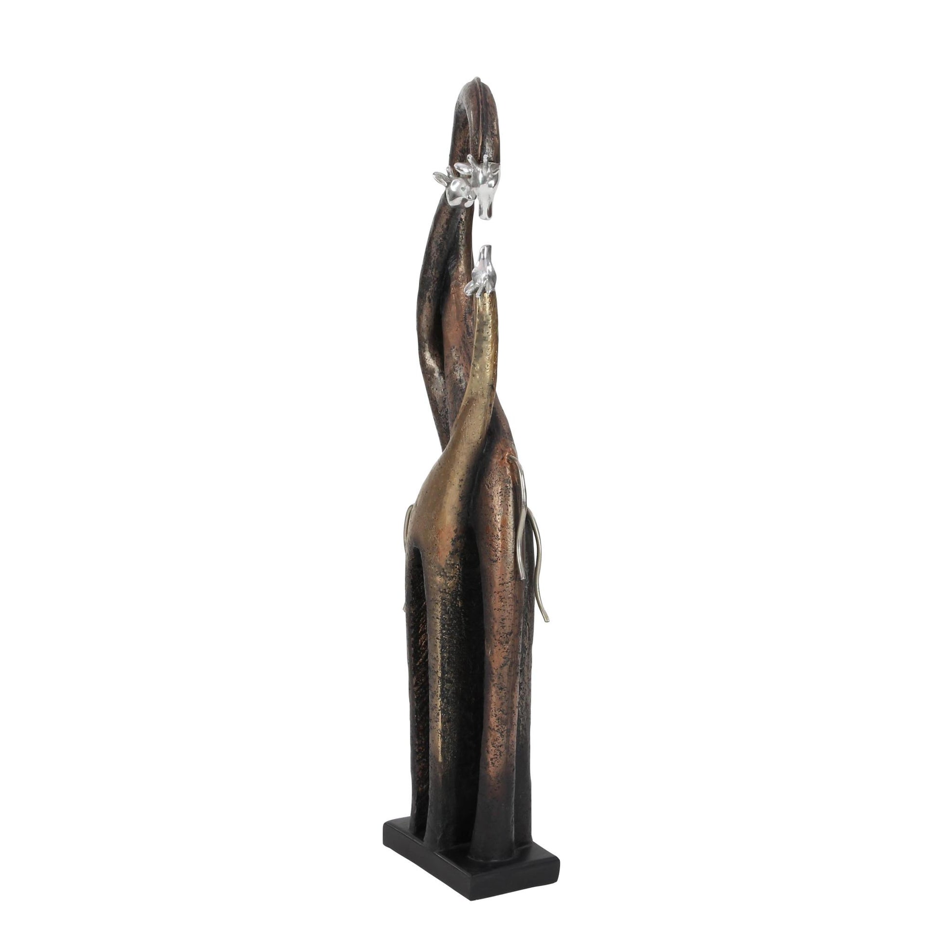 Giraffe Brass Polystone Decorative Sculpture
