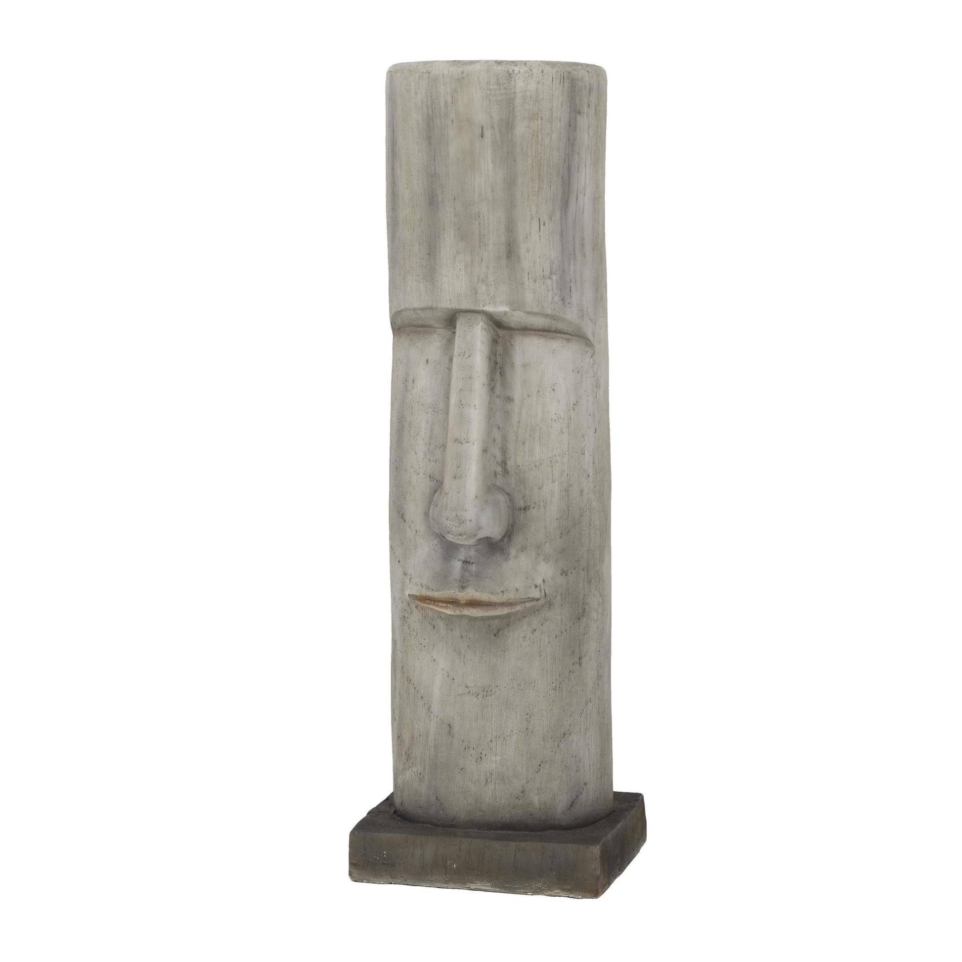 Face Gray Magnesium Oxide Indoor Outdoor Easter Island Head Decorative Garden Sculpture
