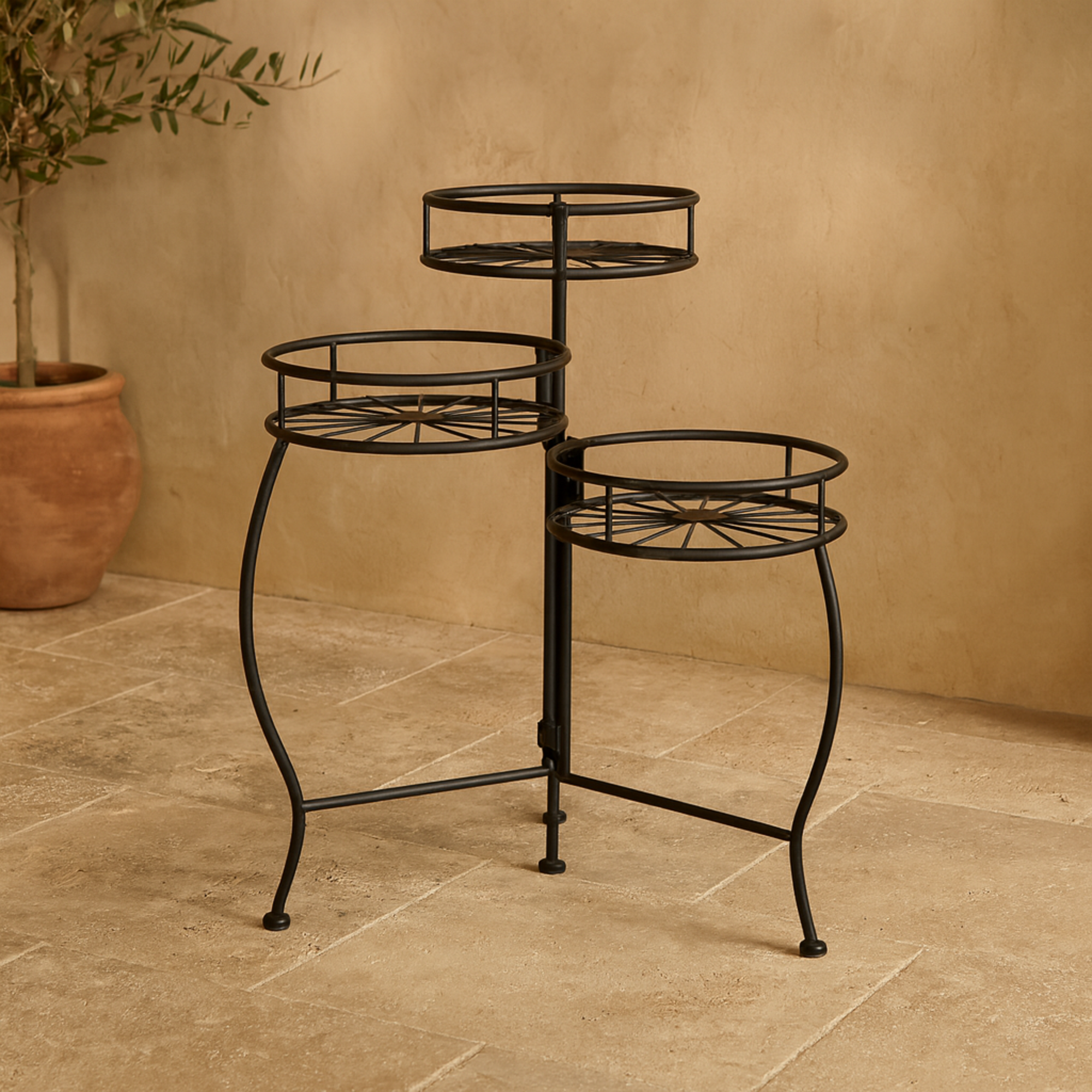 Starburst Metal 3 Tier Indoor Outdoor Plantstand 18" x 19" x 22"