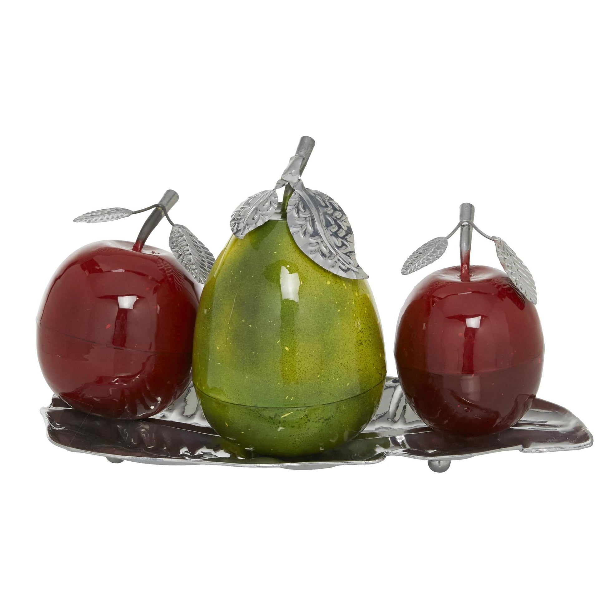 Fruit Metal Decorative Sculpture with Platter 18" x 10" x 11"