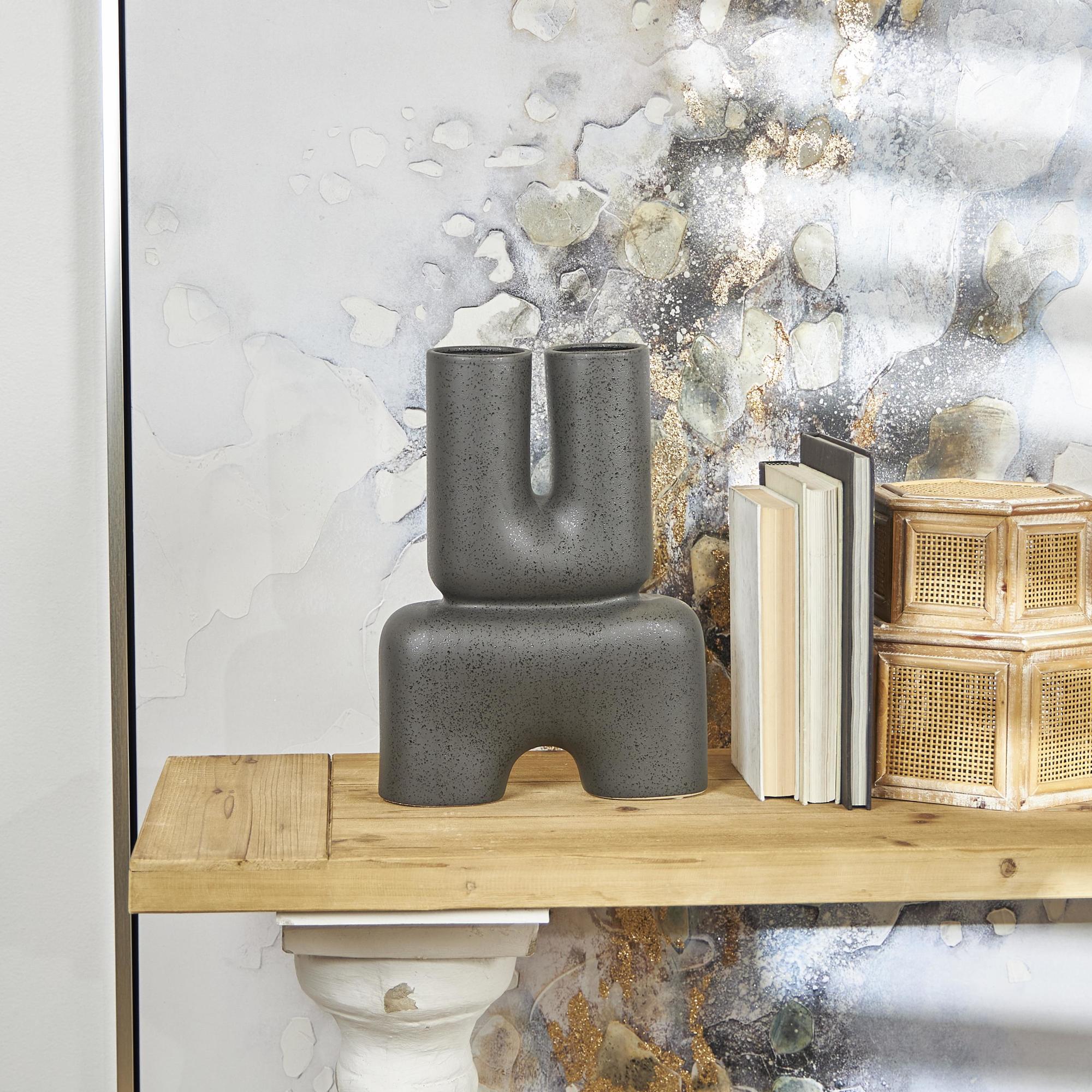 Abstract Ceramic U-Shaped Decorative Vase