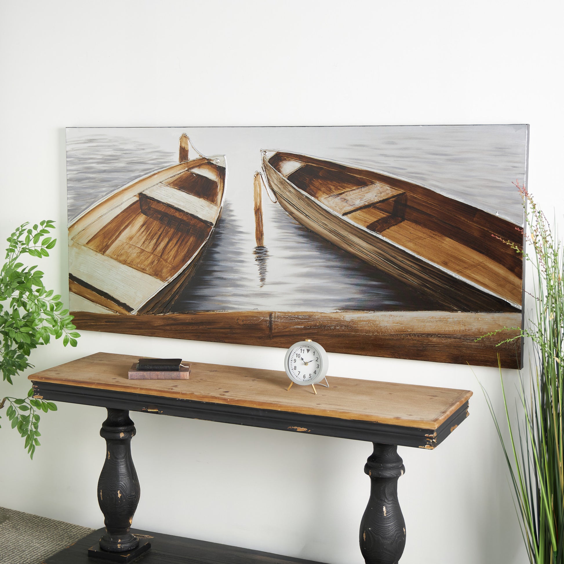 Sail Boat Brown Canvas Decorative Wall Art