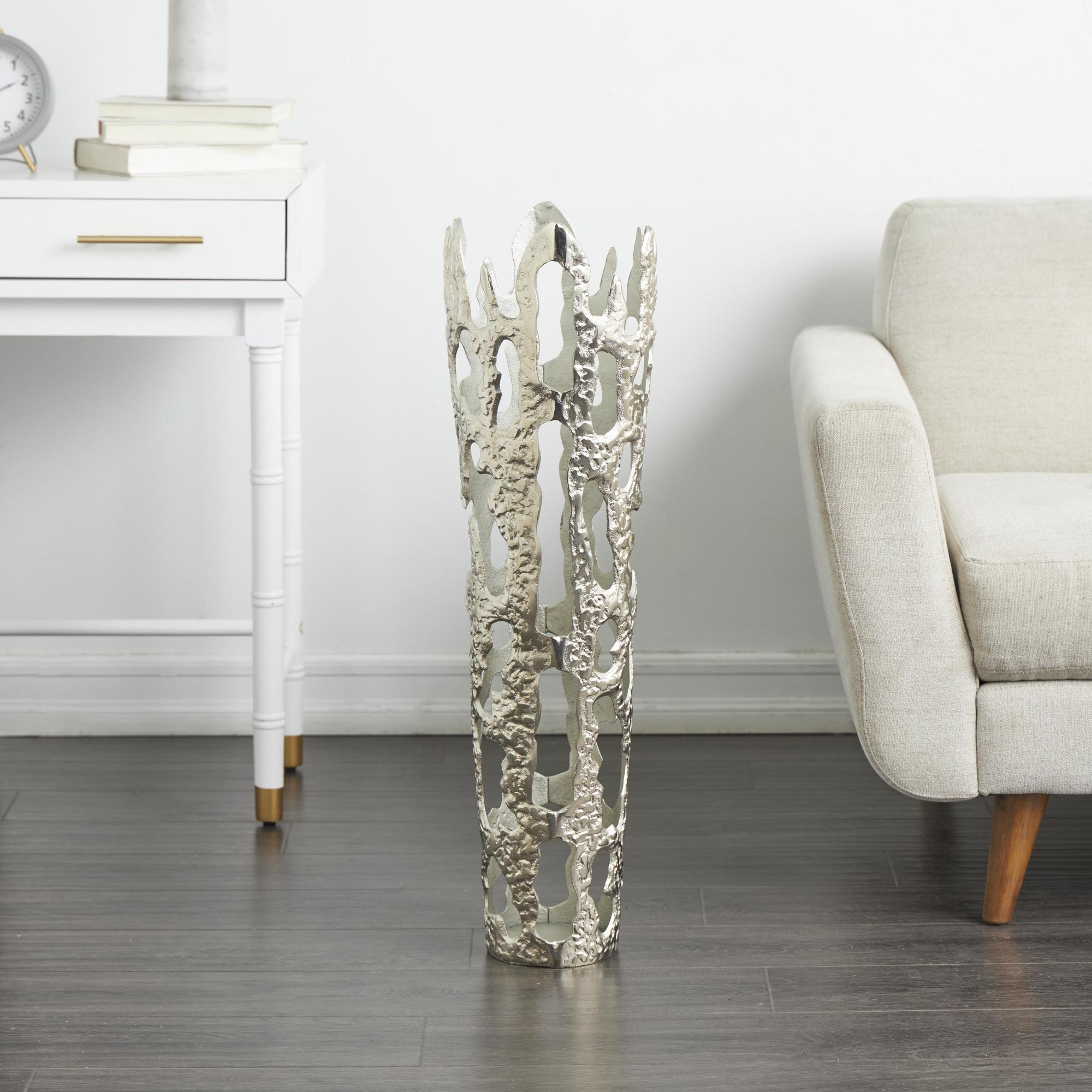 Abstract Aluminum Metal Drip Decorative Vase with Melting Designed Body