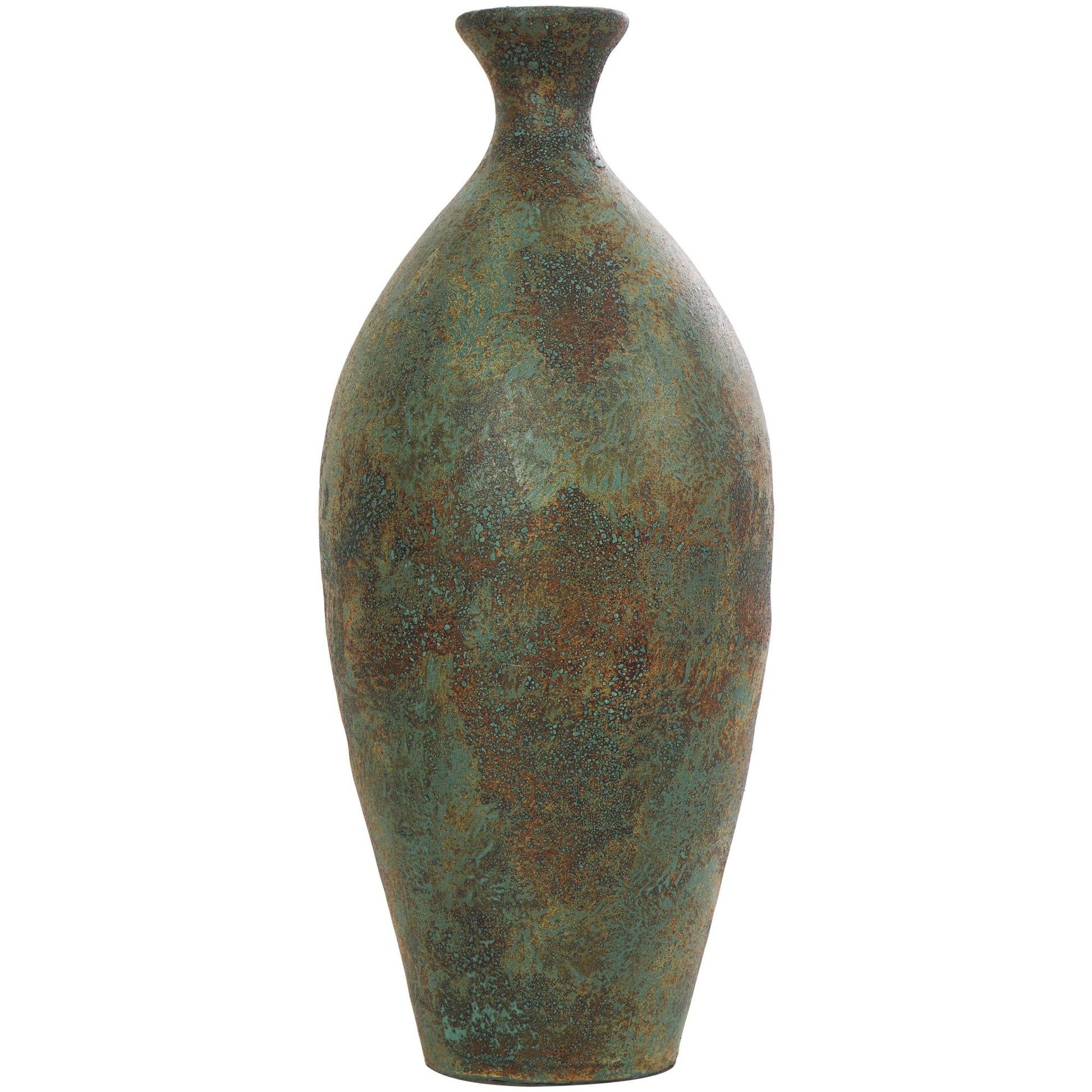 Green Ceramic Distressed Antique Style Decorative Vase