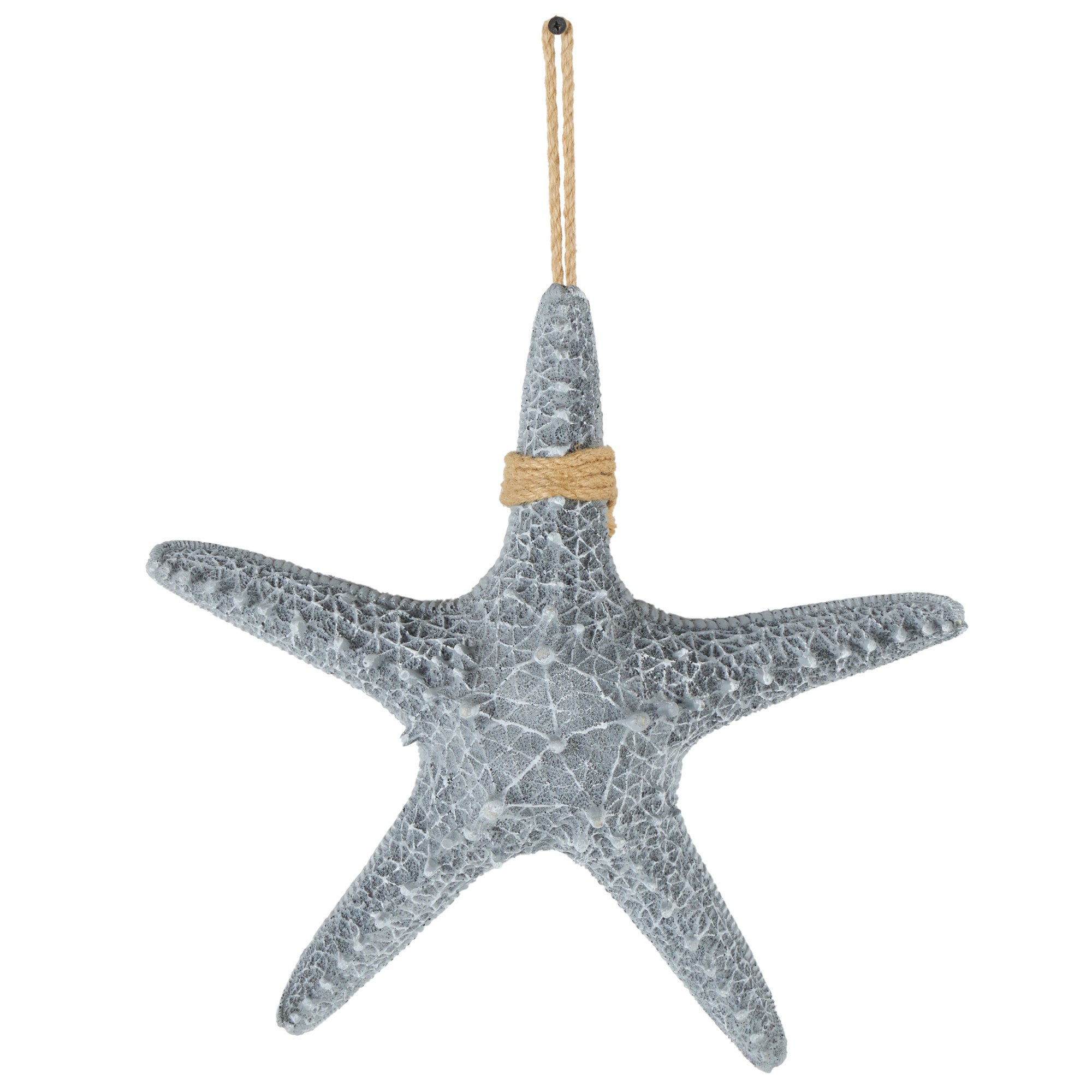 Starfish Gray Polystone Home Wall Decor with Hanging Rope