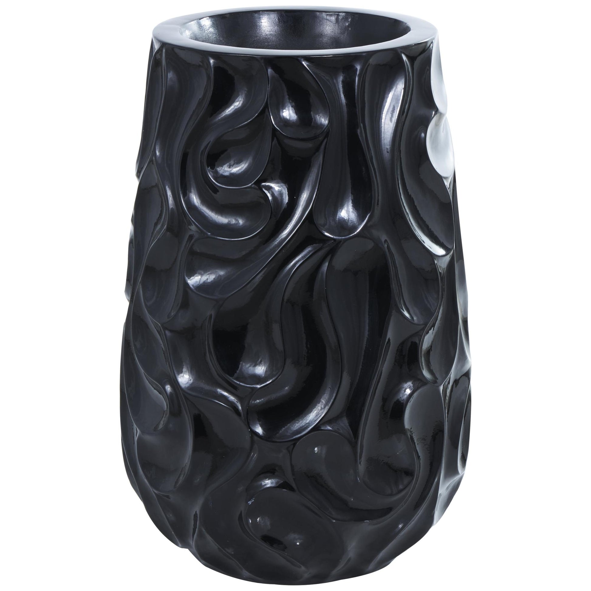 Abstract Resin Large Wavy Textured Floor Decorative Vase