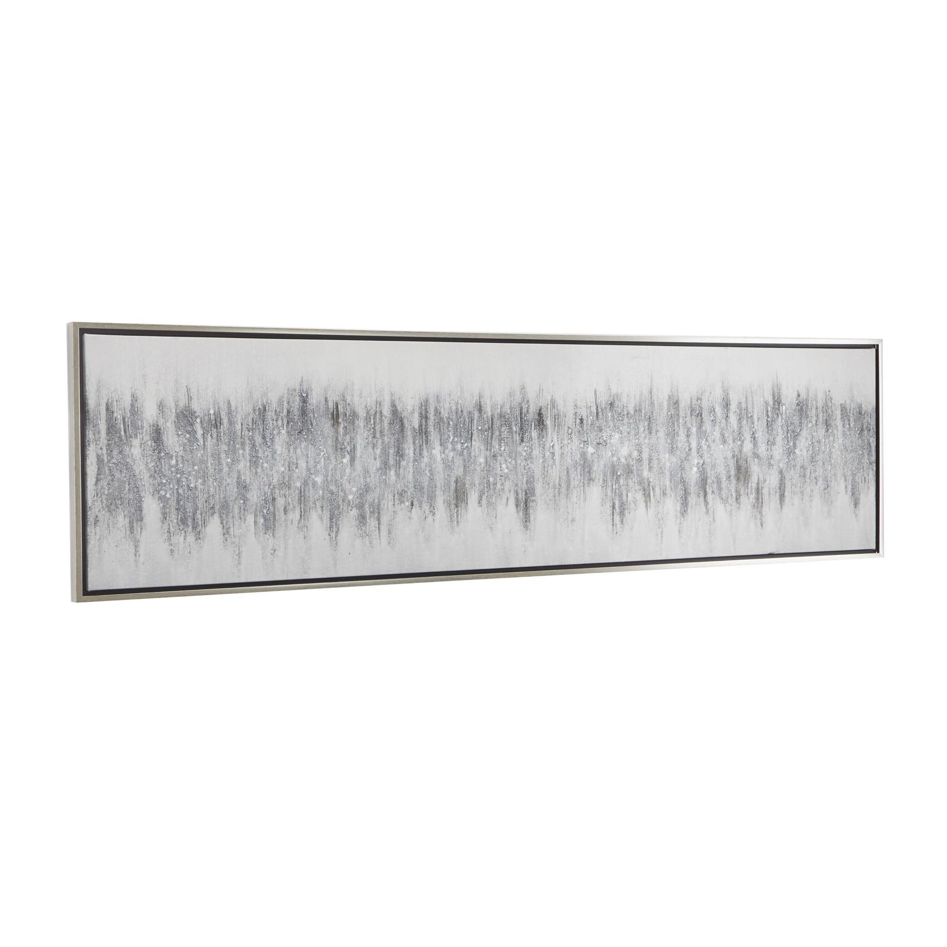 Abstract Gray Canvas Living Room Framed Wall Art with Silver Frame
