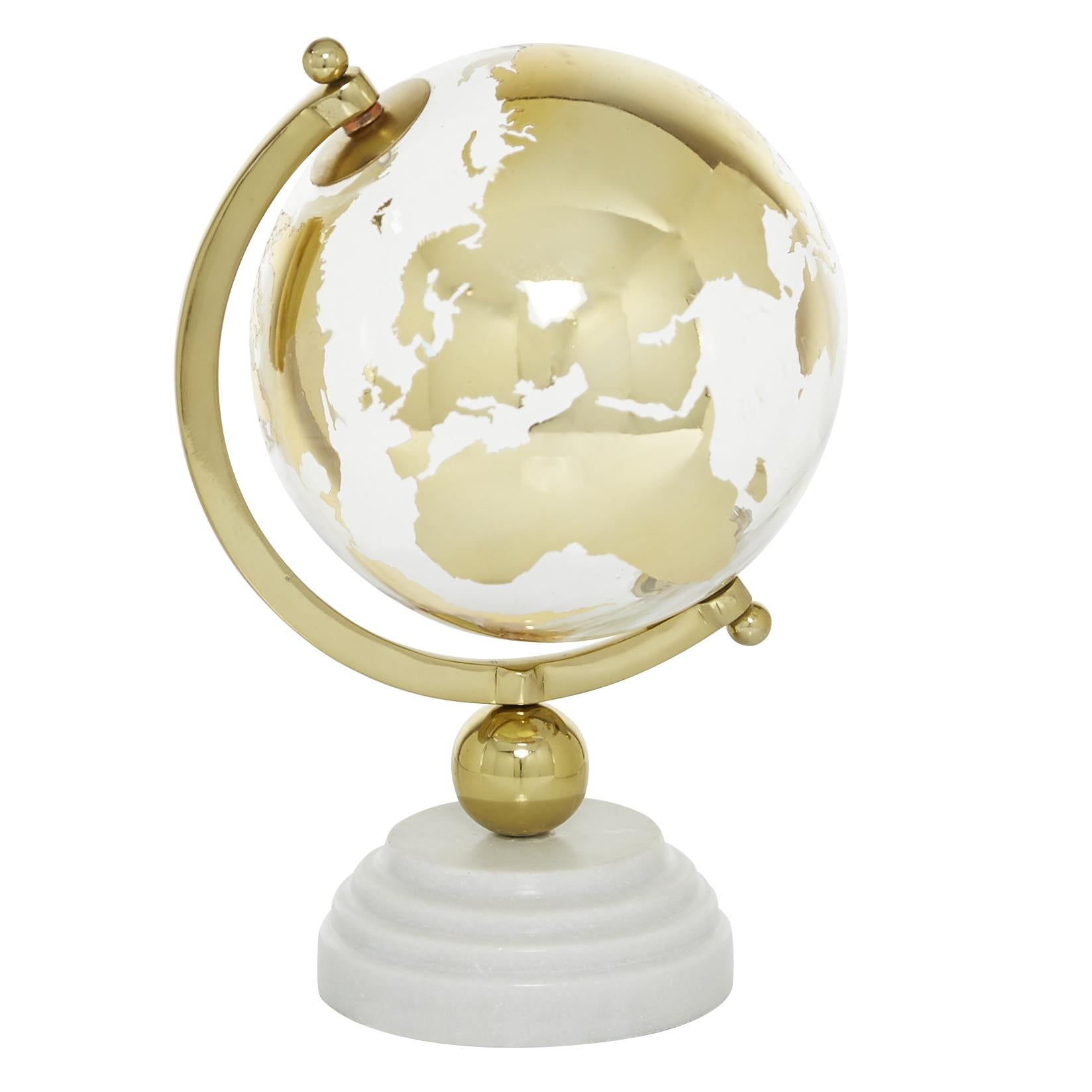 Marble Educational/Geographic Earth Globe with Marble Base and Tiered Base