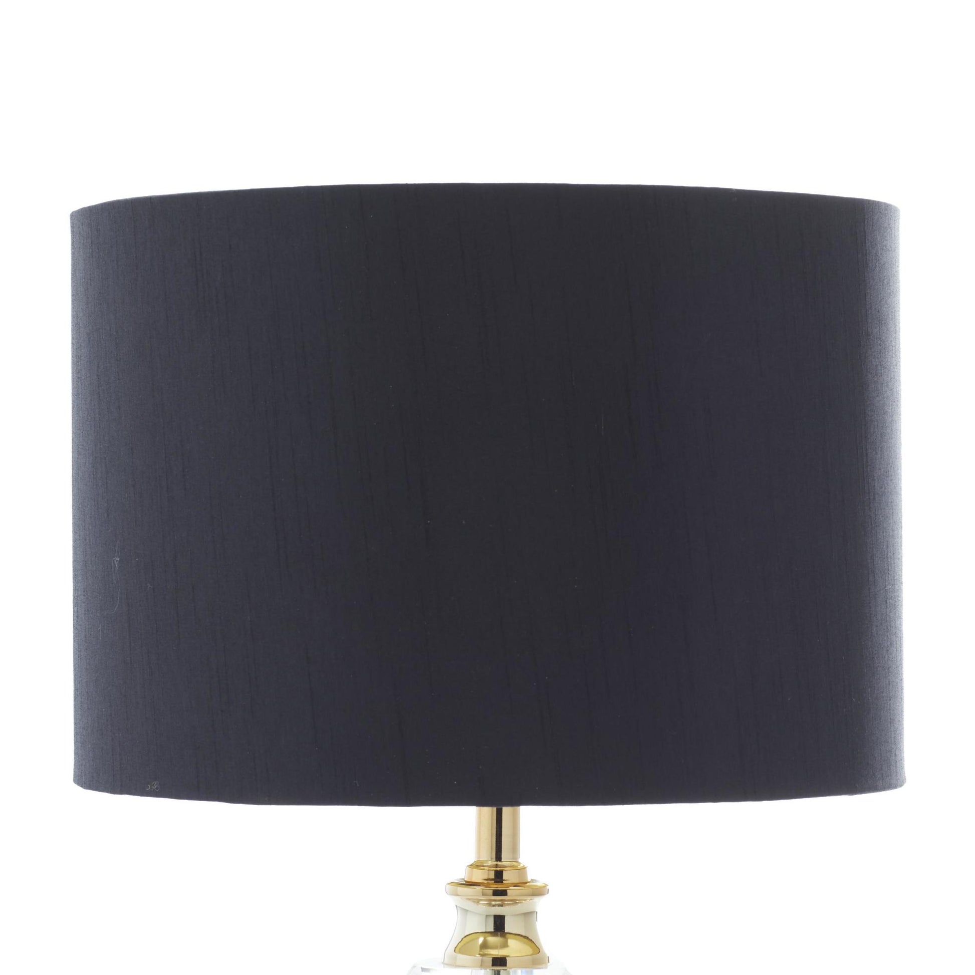 Gold Crystal Room Table Lamp with Black Lampshade