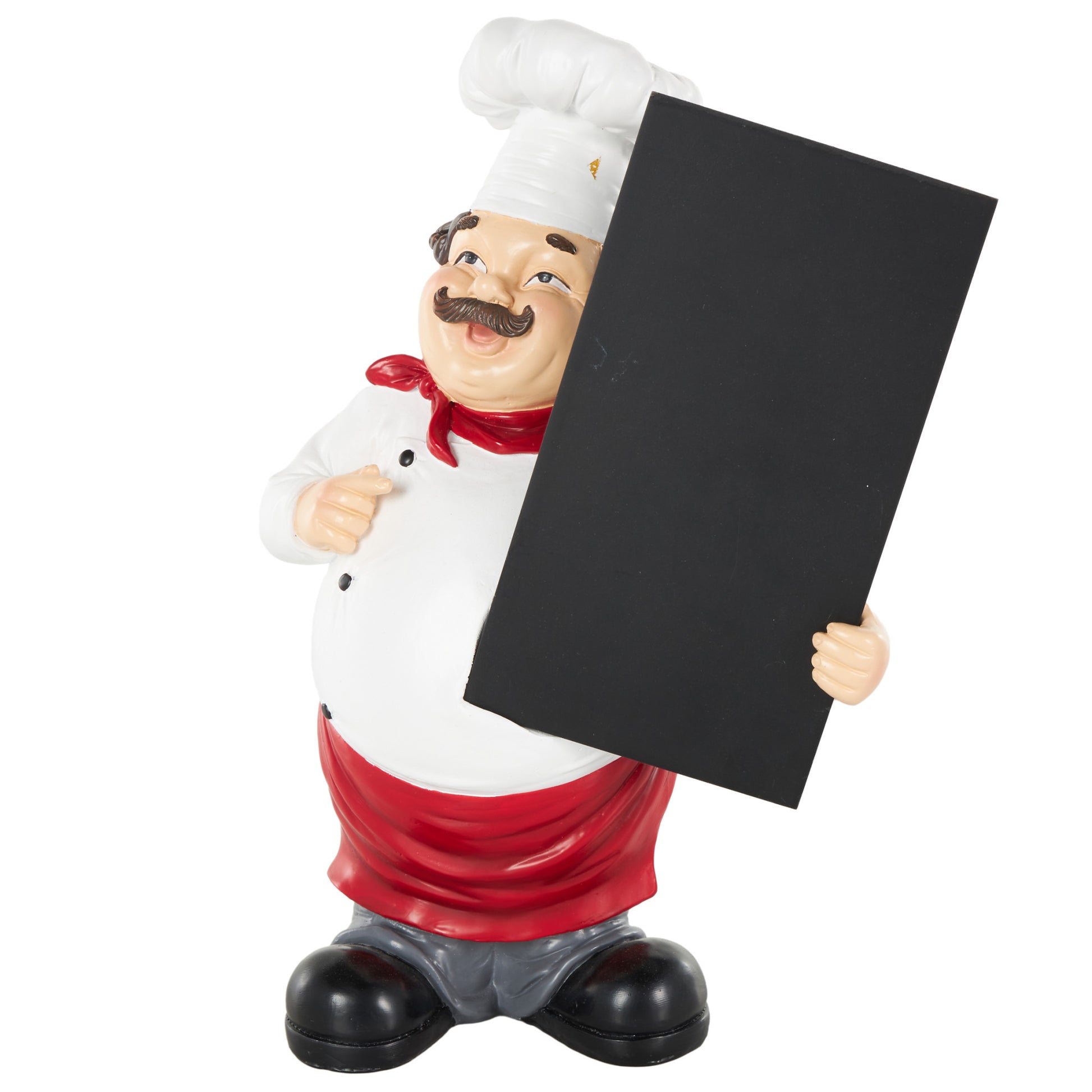 Chef White Polystone Kitchen Decorative Figurine Decorative Sculpture with Chalkboard