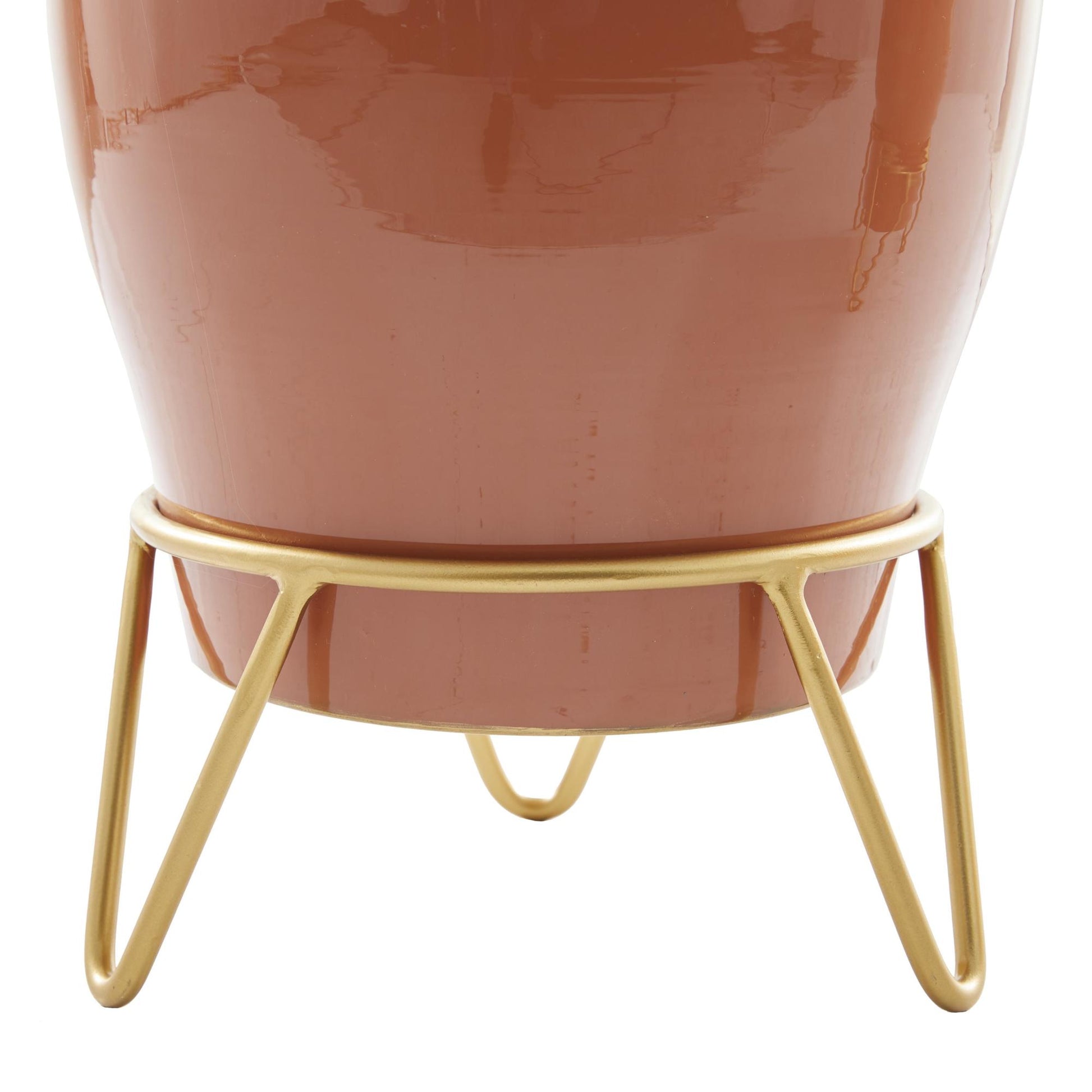 Set of 2 Metal Indoor Outdoor Planter with Removable Stand