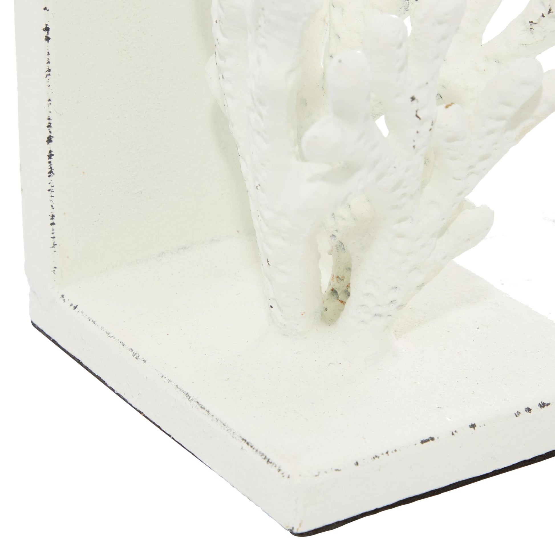 Set of 2 Coral Metal Decorative Bookends Set of 2 5"W, 7"H