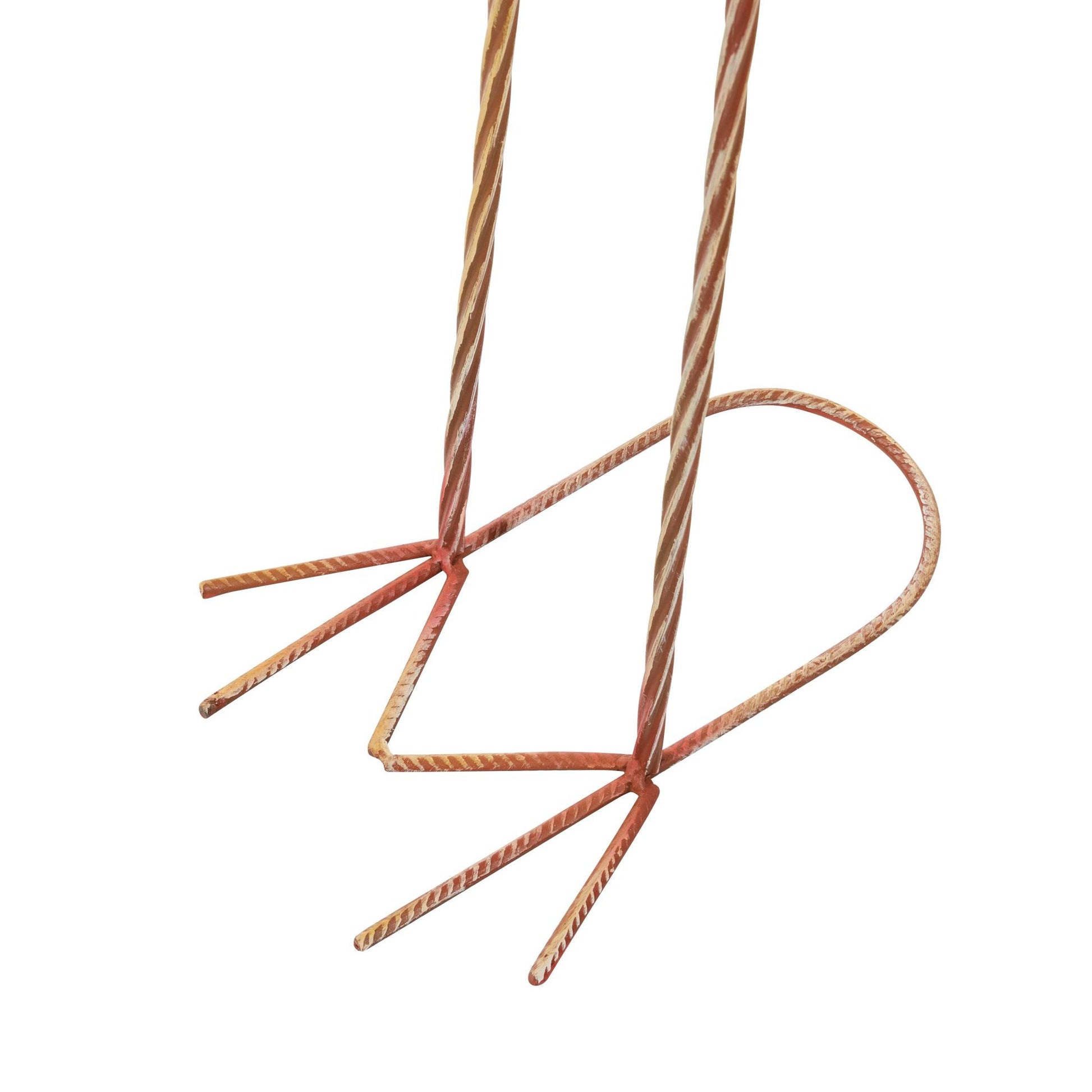 Set of 2 Flamingo Pink Metal Indoor Outdoor Standing Decorative Garden Sculpture with Yellow Accents