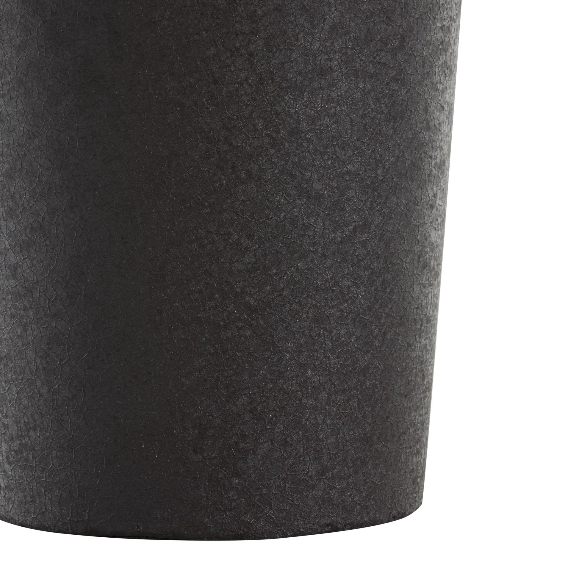 Set of 2 Black Metal Textured Tapered Decorative Vase